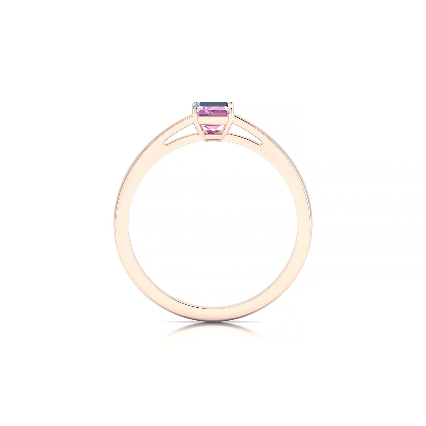 Zenith | 18k Rose Gold 6 x 4 mm Emerald Pink Sapphire Ring