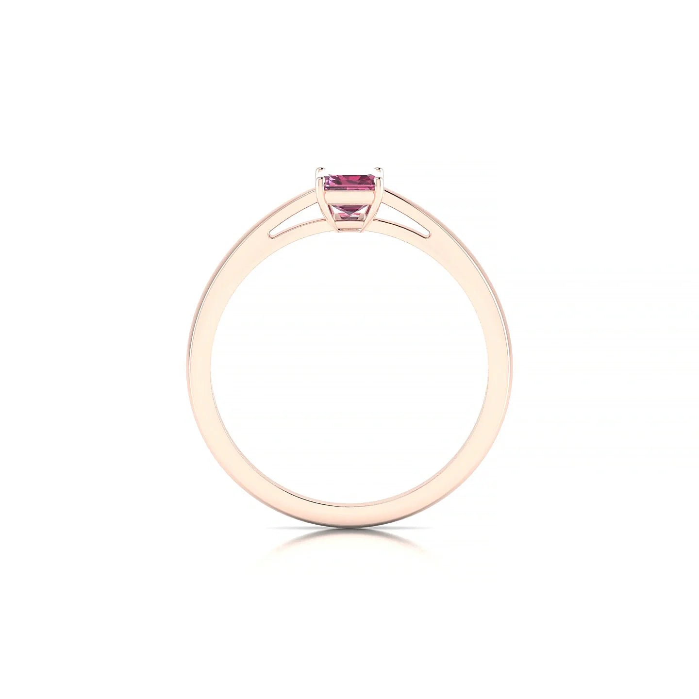 Zenith | 18k Rose Gold 6 x 4 mm Emerald Rhodolite Ring