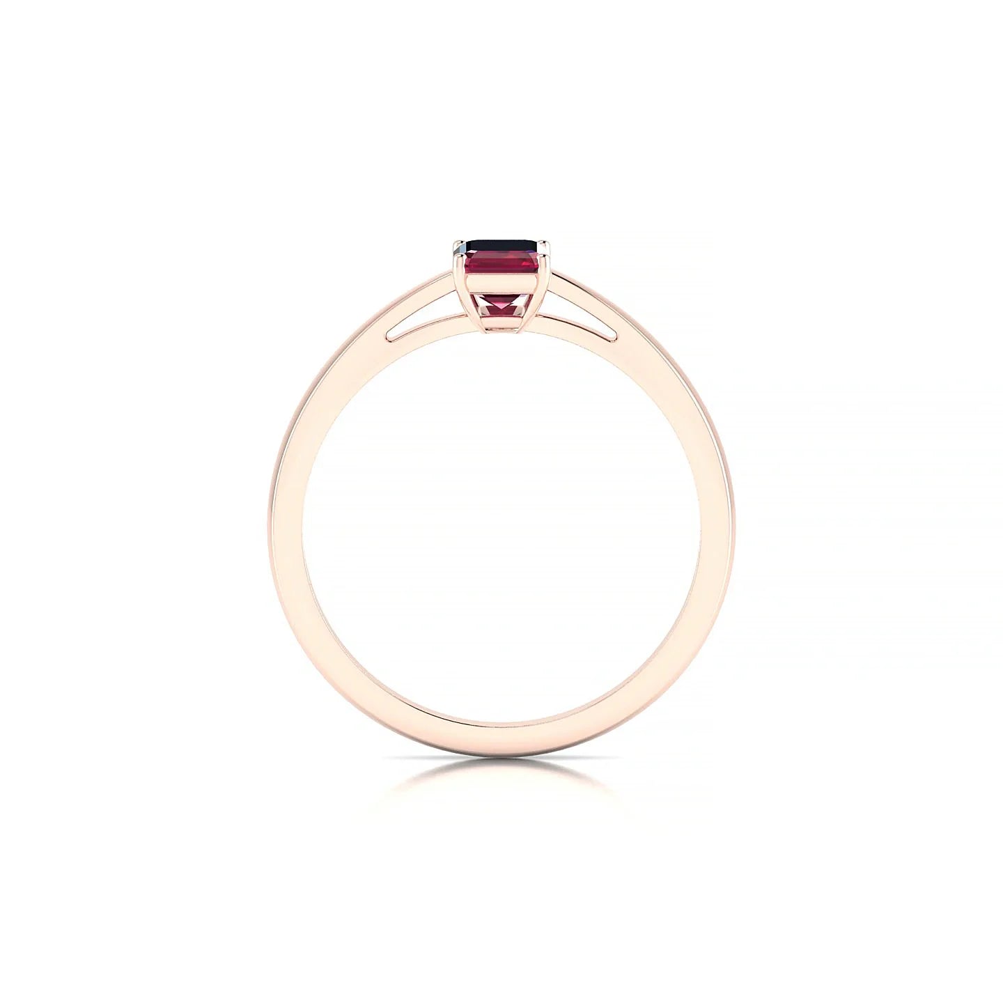 Zenith | 18k Rose Gold 6 x 4 mm Emerald Ruby Ring