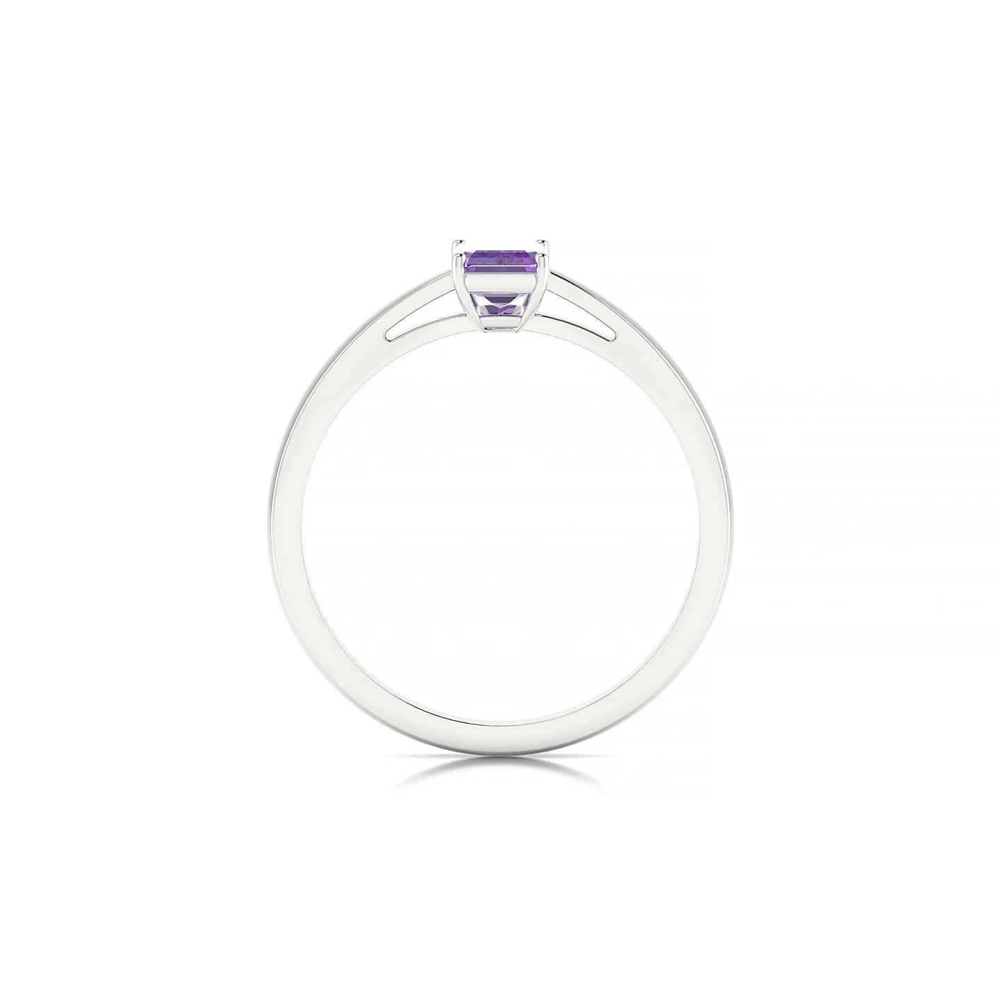 Zenith | 18k White Gold 6 x 4 mm Emerald Amethyst Ring