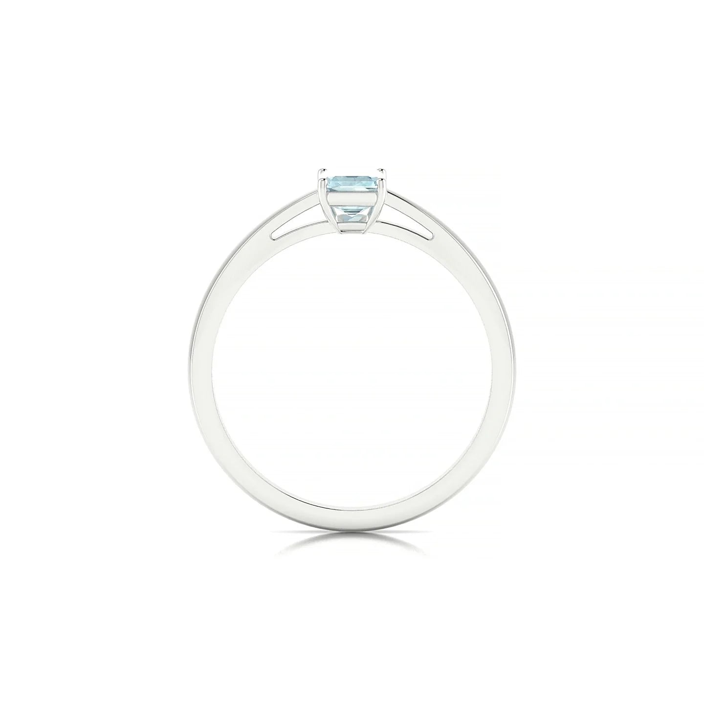 Zenith | 18k White Gold 6 x 4 mm Emerald Aquamarine Ring