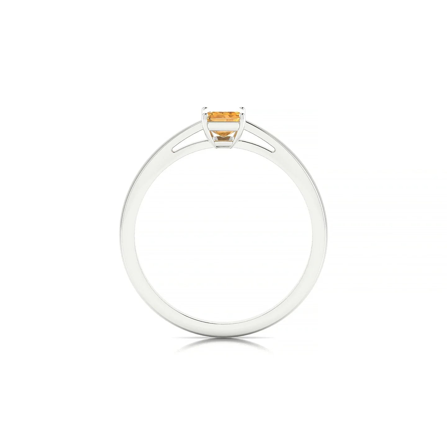 Zenith | 18k White Gold 6 x 4 mm Emerald Citrine Ring