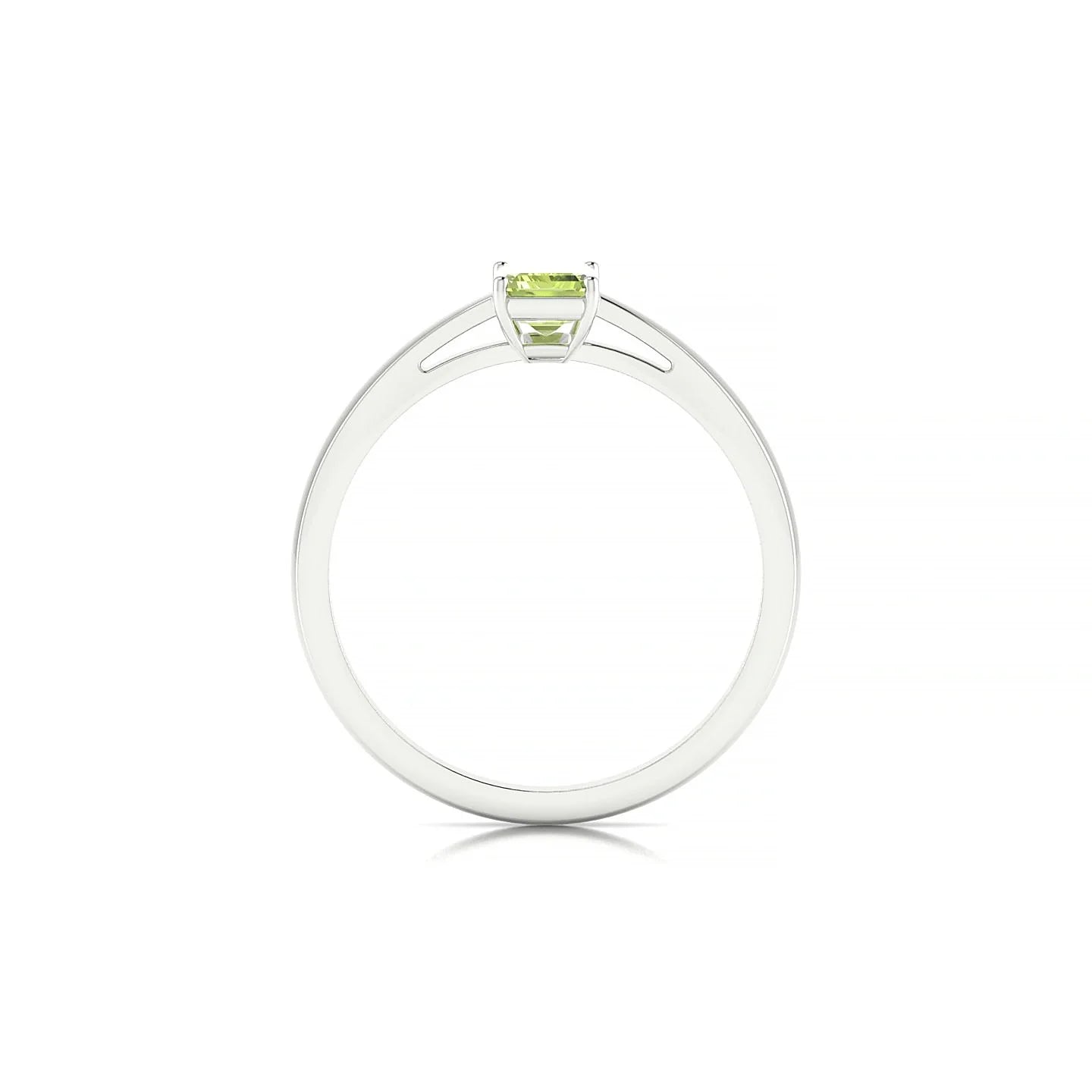 Zenith | 18k White Gold 6 x 4 mm Emerald Peridot Ring
