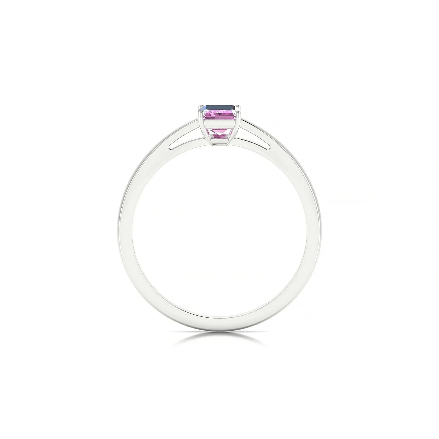 Zenith | 18k White Gold 6 x 4 mm Emerald Pink Sapphire Ring