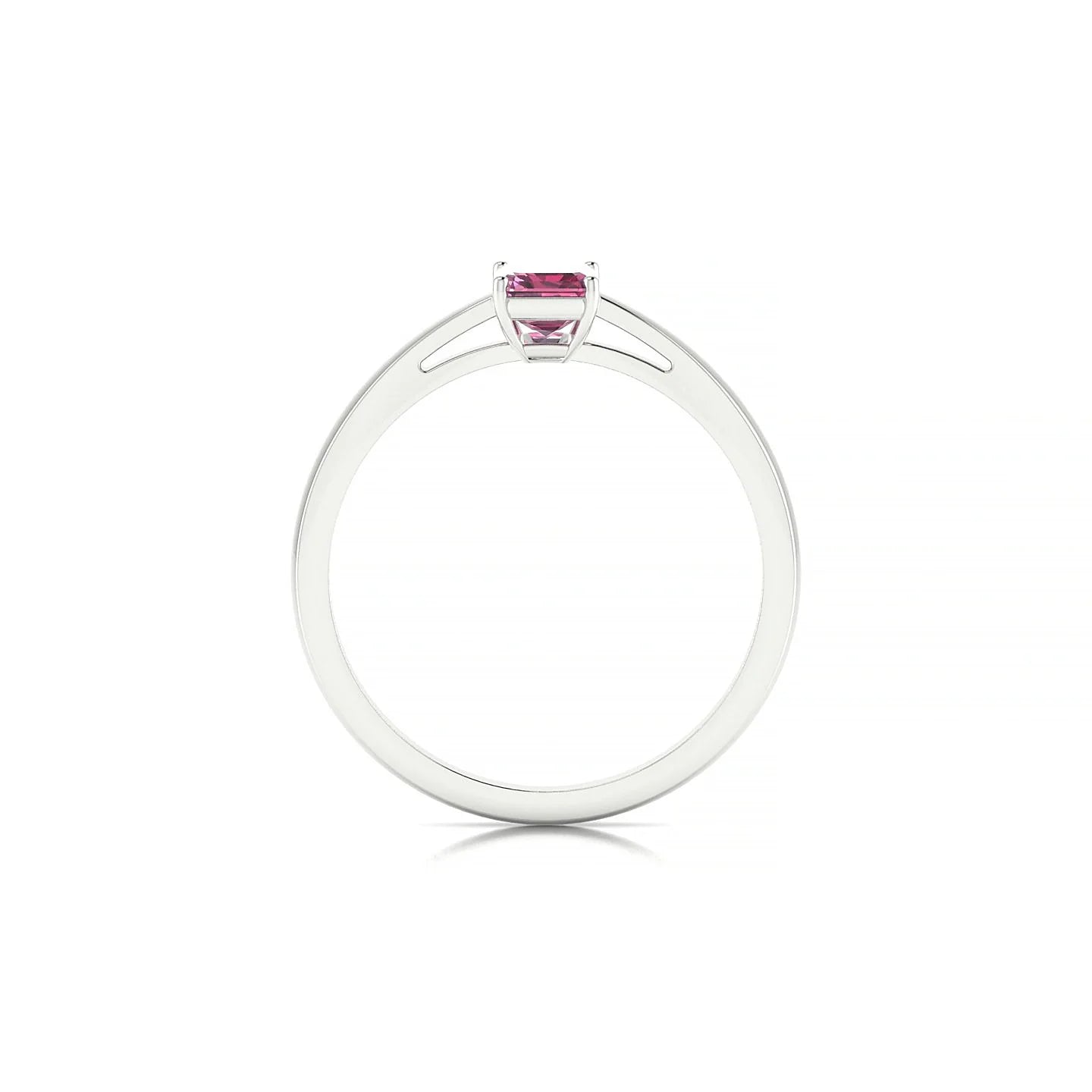 Zenith | 18k White Gold 6 x 4 mm Emerald Rhodolite Ring
