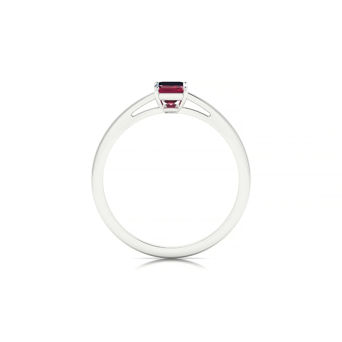 Zenith | 18k White Gold 6 x 4 mm Emerald Ruby Ring