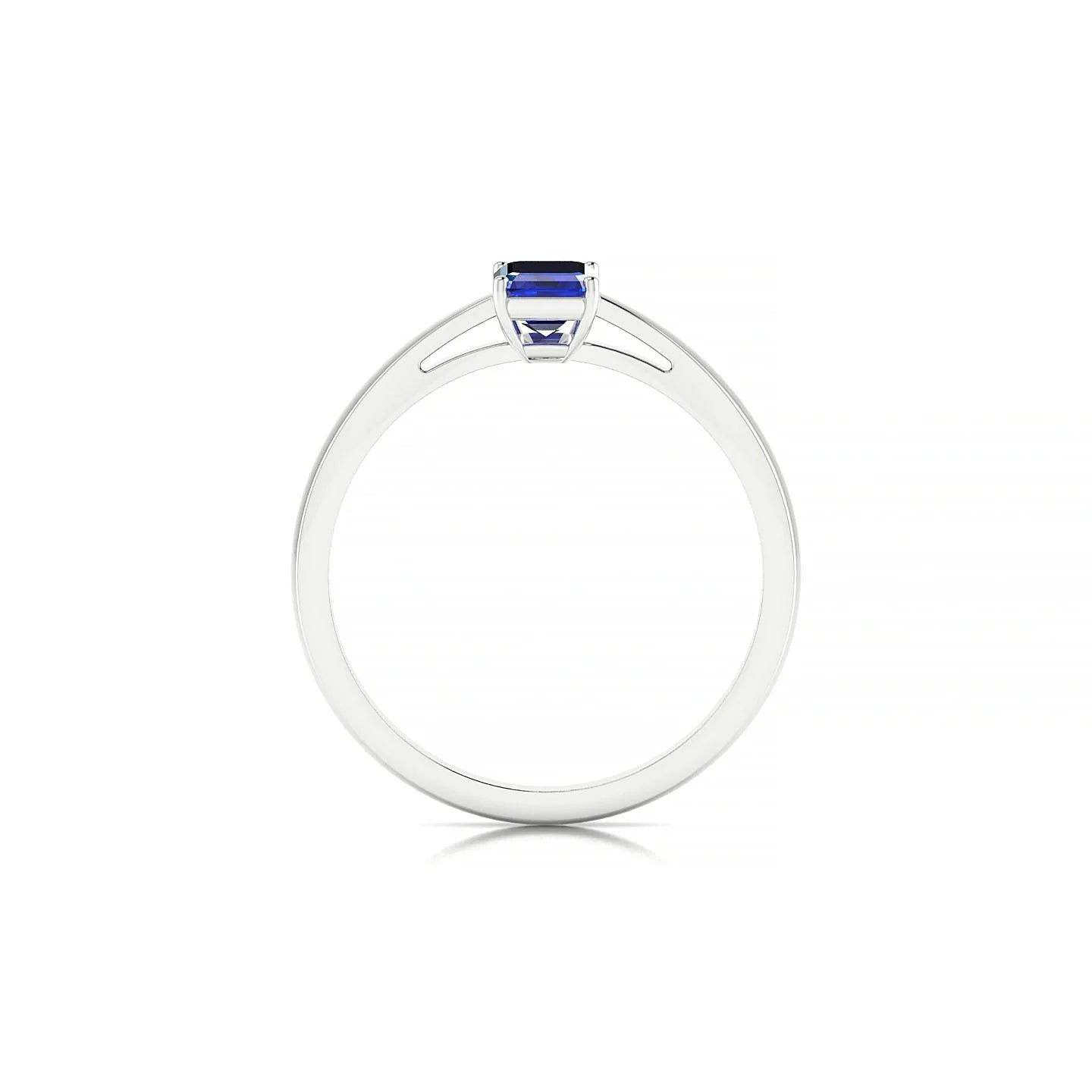 Zenith | 18k White Gold 6 x 4 mm Emerald Sapphire Ring