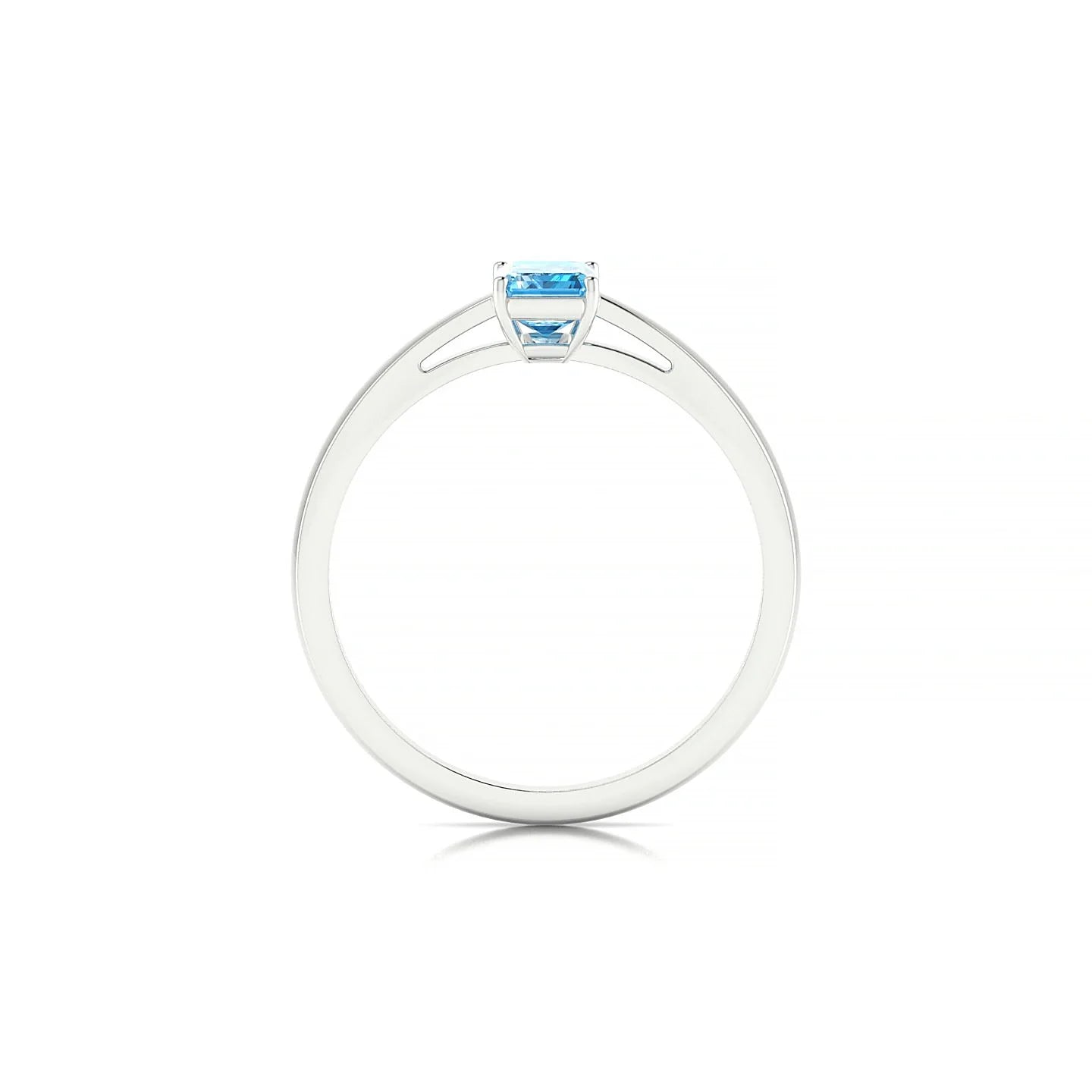 Zenith | 18k White Gold 6 x 4 mm Emerald Topaz Ring