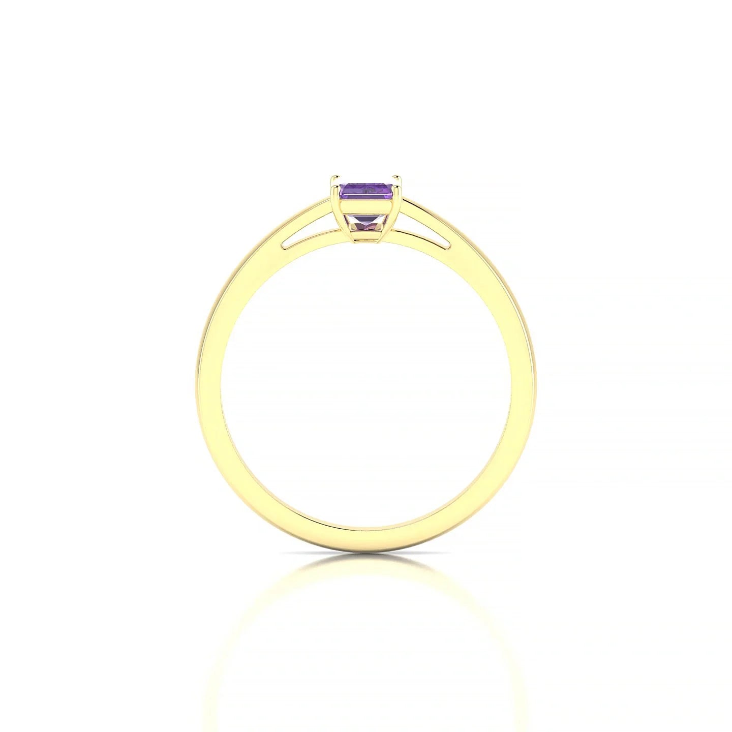 Zenith | 18k Yellow Gold 6 x 4 mm Emerald Amethyst Ring