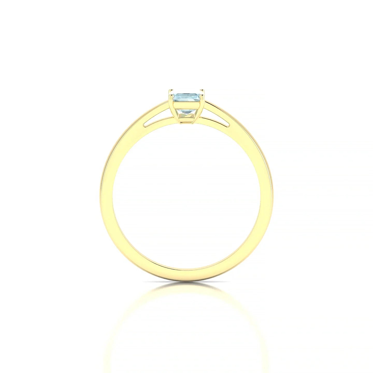 Zenith | 18k Yellow Gold 6 x 4 mm Emerald Aquamarine Ring