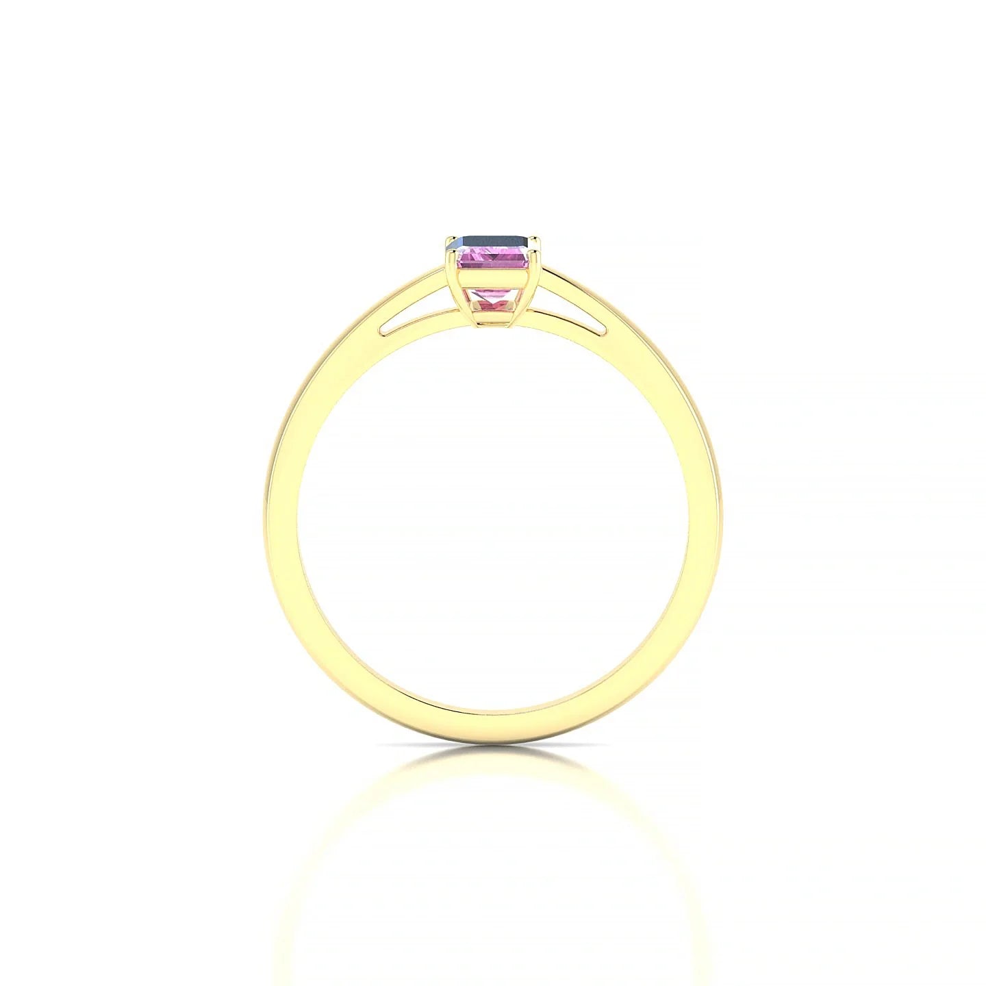 Zenith | 18k Yellow Gold 6 x 4 mm Emerald Pink Sapphire Ring