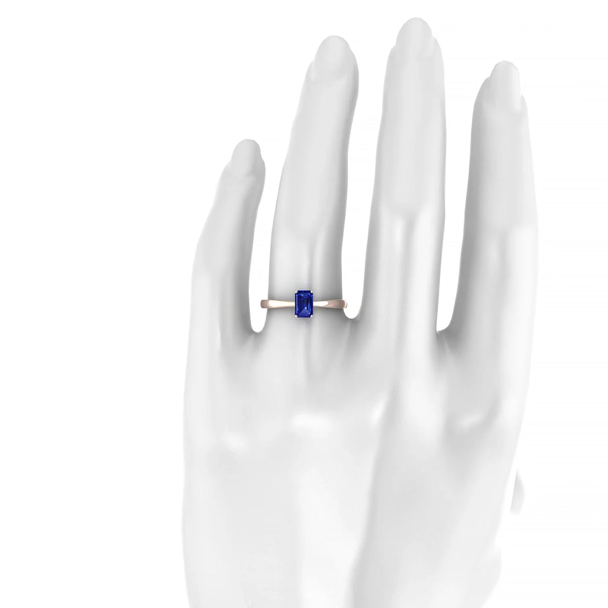 Zenith | 18k Rose Gold 6 x 4 mm Emerald Sapphire Ring
