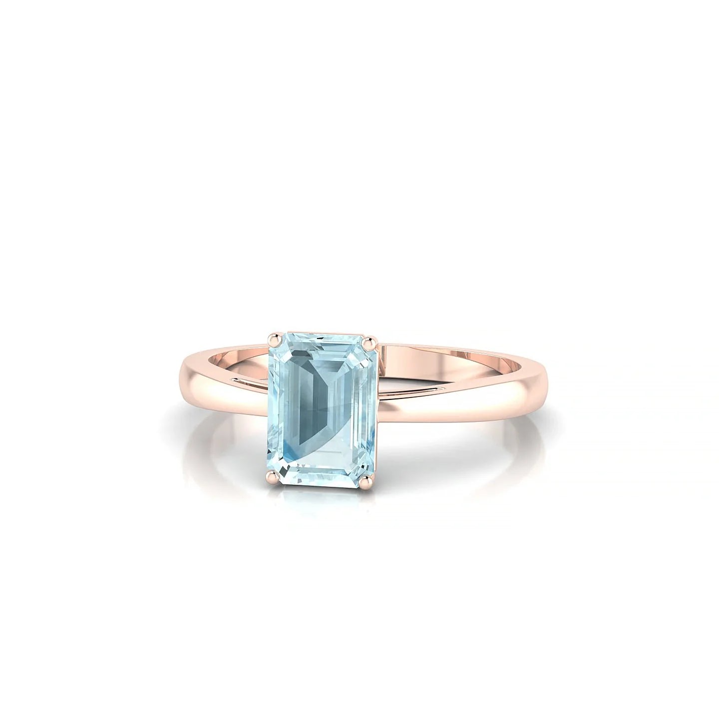 Zenith | 18k Rose Gold 7 x 5 mm Emerald Aquamarine Ring
