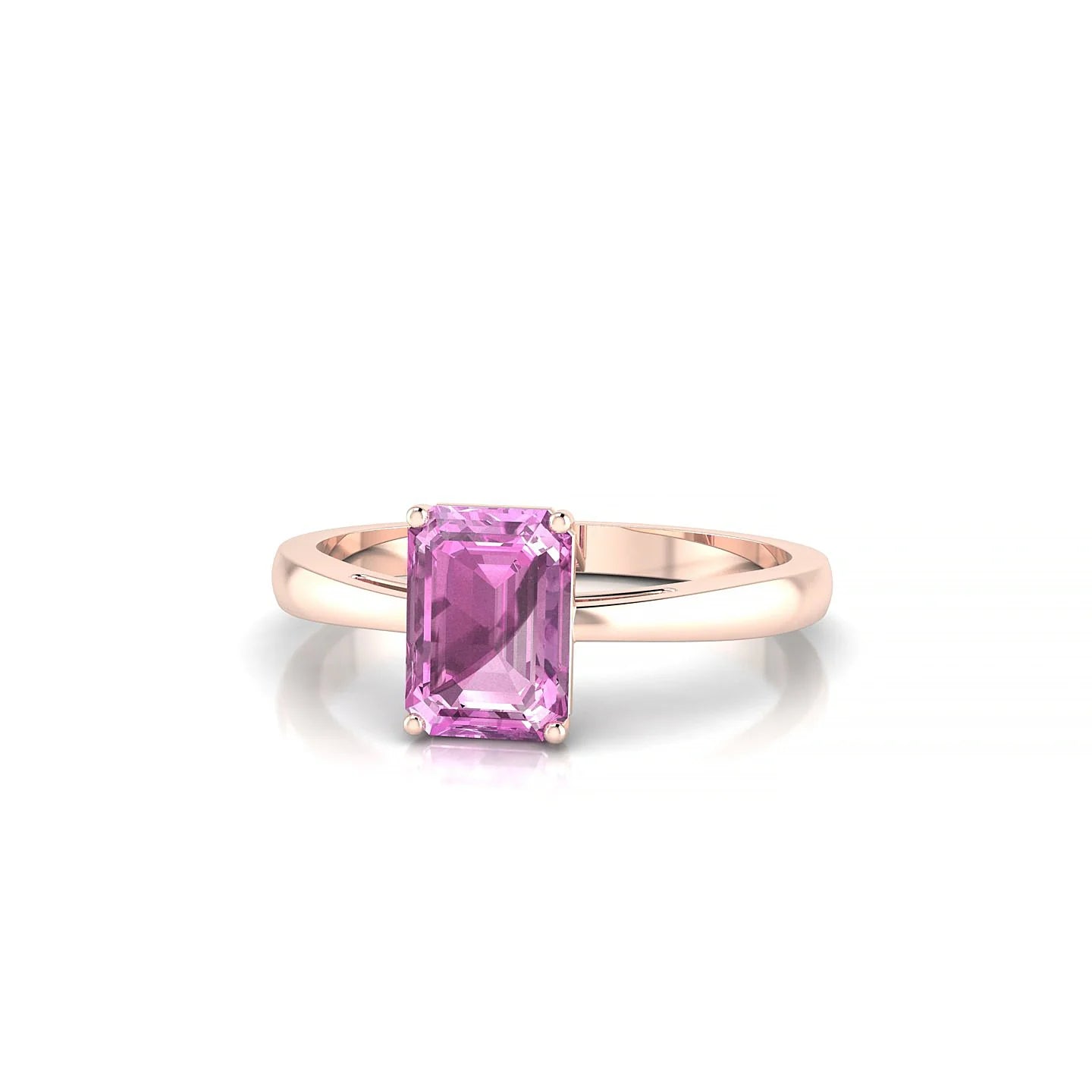 Zenith | 18k Rose Gold 7 x 5 mm Emerald Pink Sapphire Ring