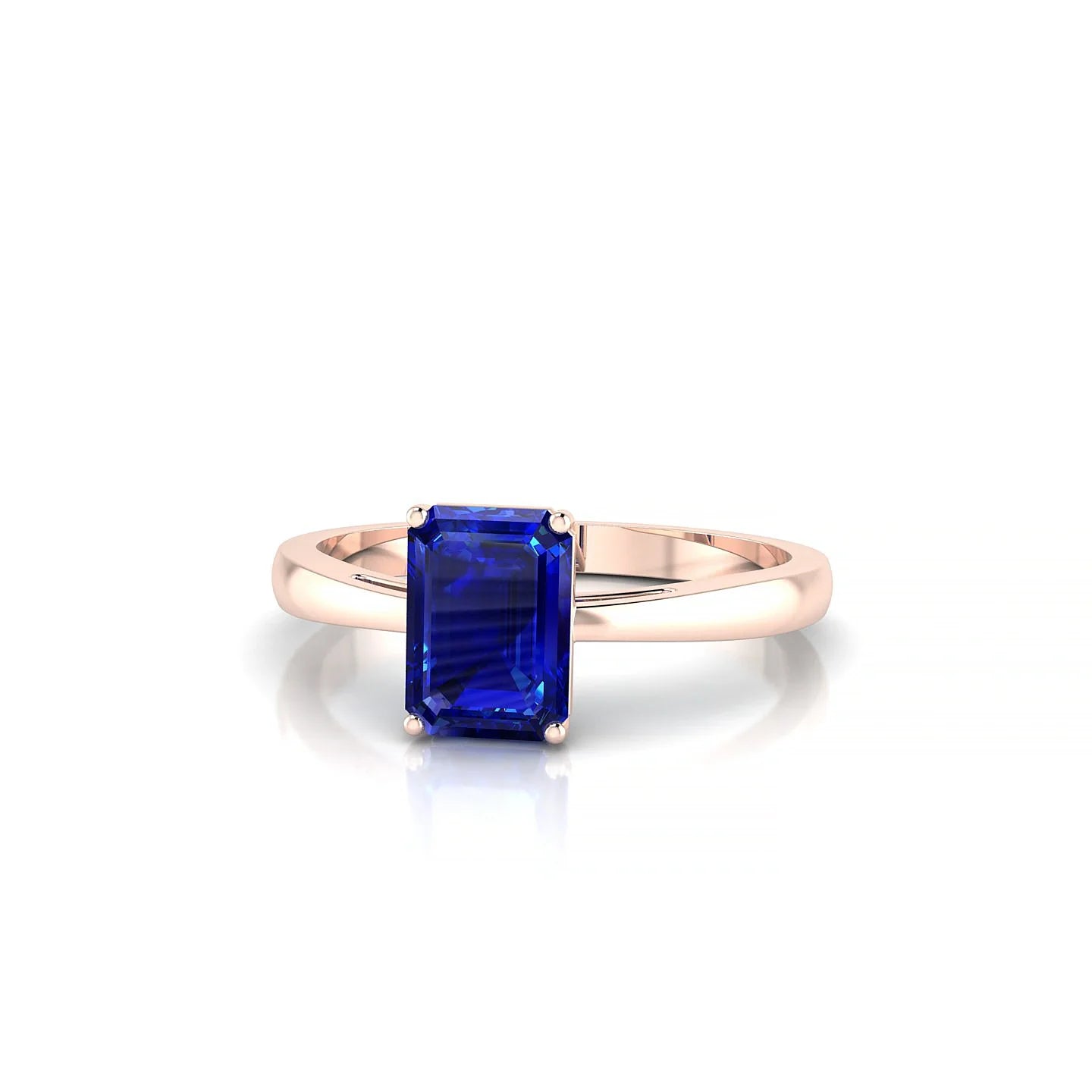 Zenith | 18k Rose Gold 7 x 5 mm Emerald Sapphire Ring