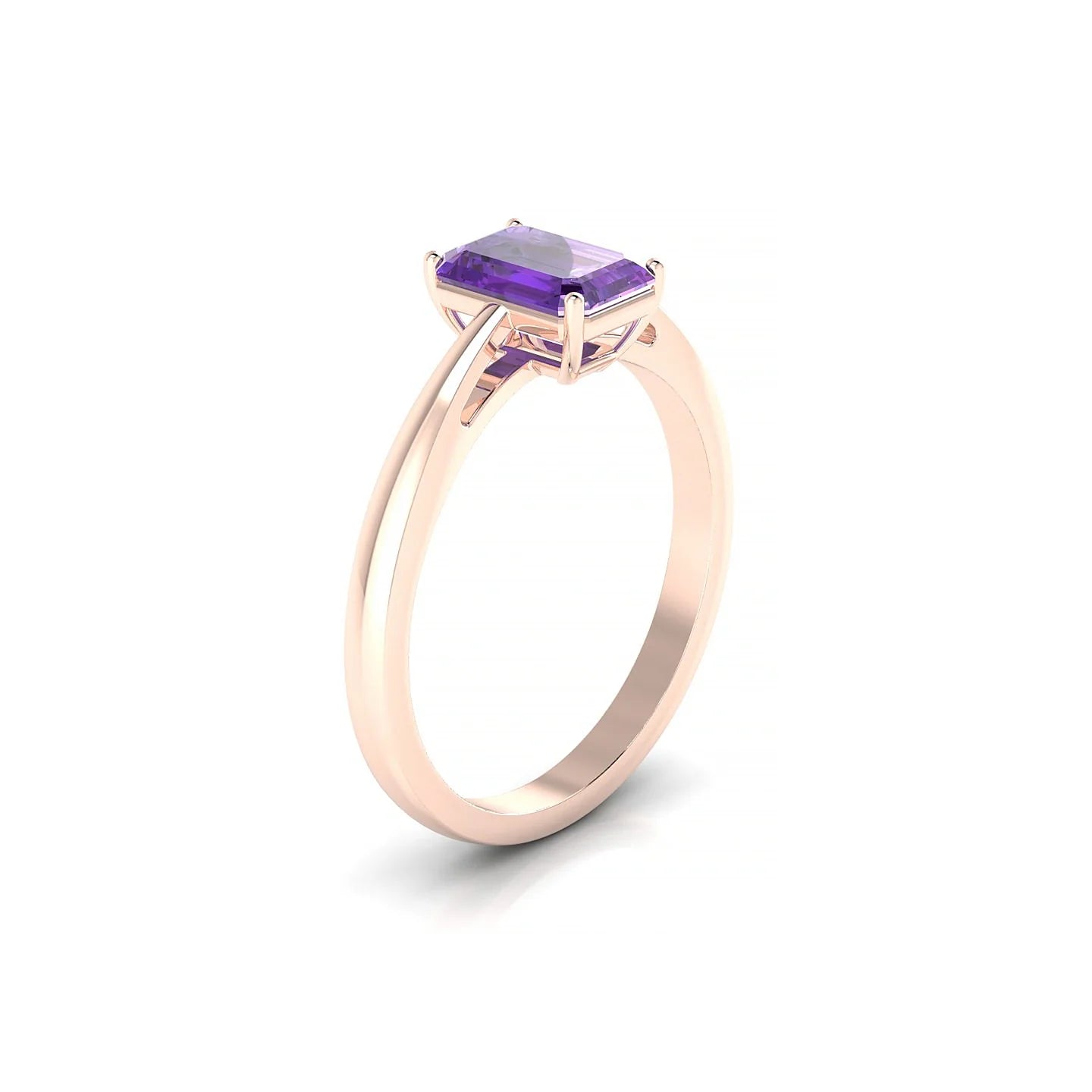 Zenith | 18k Rose Gold 7 x 5 mm Emerald Amethyst Ring
