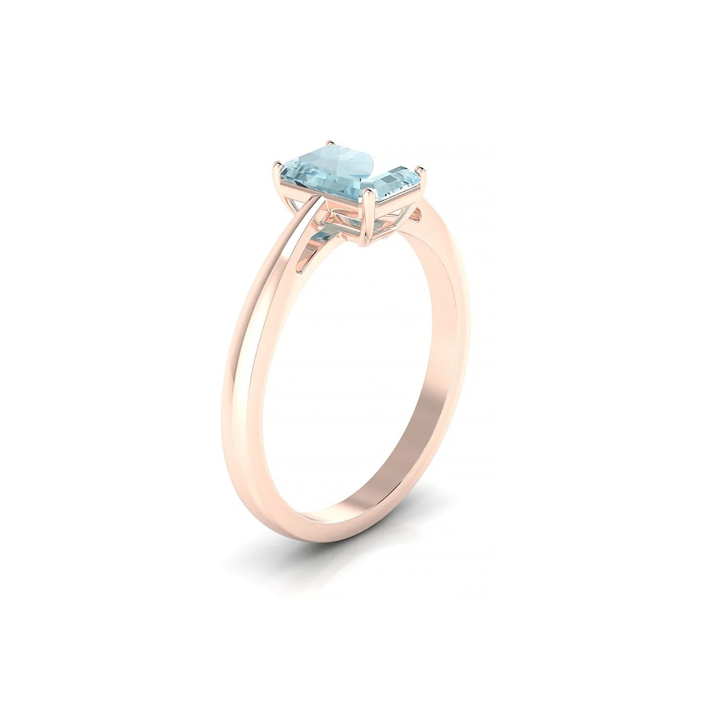 Zenith | 18k Rose Gold 7 x 5 mm Emerald Aquamarine Ring
