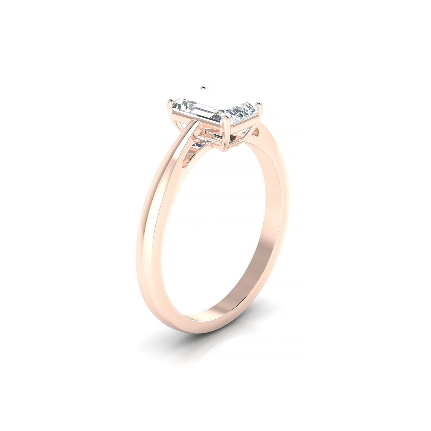 Zenith | 18k Rose Gold 7 x 5 mm Emerald Diamond Ring