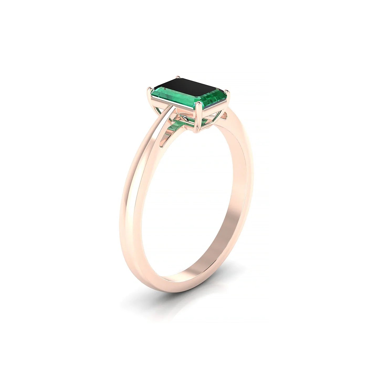 Zenith | 18k Rose Gold 7 x 5 mm Emerald Emerald Ring