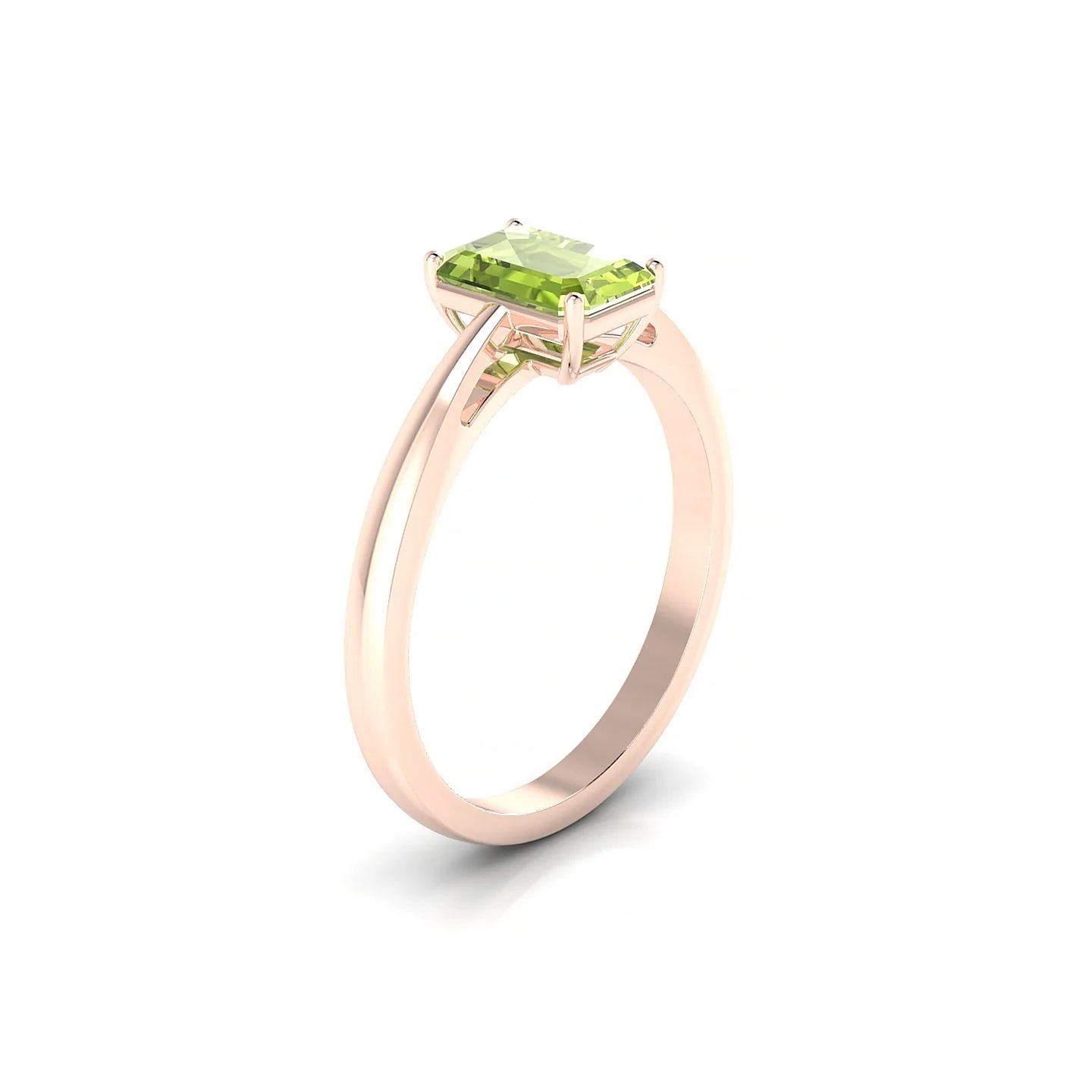 Zenith | 18k Rose Gold 7 x 5 mm Emerald Peridot Ring