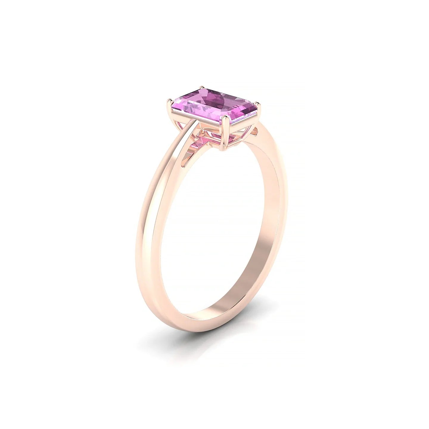 Zenith | 18k Rose Gold 7 x 5 mm Emerald Pink Sapphire Ring