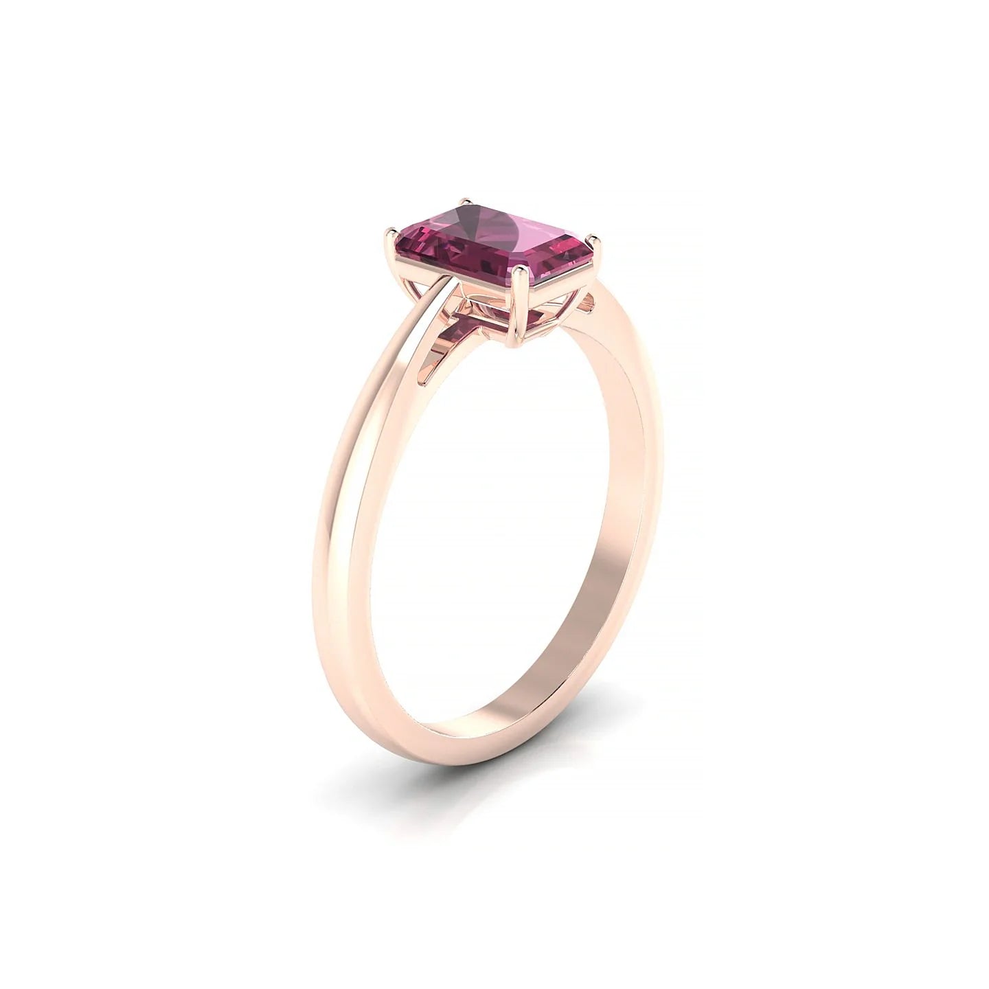 Zenith | 18k Rose Gold 7 x 5 mm Emerald Rhodolite Ring