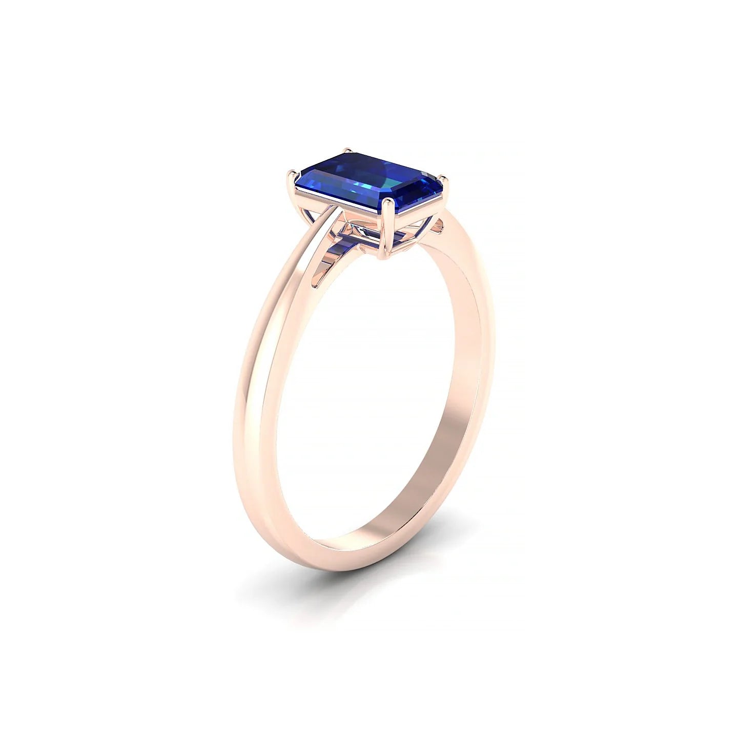Zenith | 18k Rose Gold 7 x 5 mm Emerald Sapphire Ring