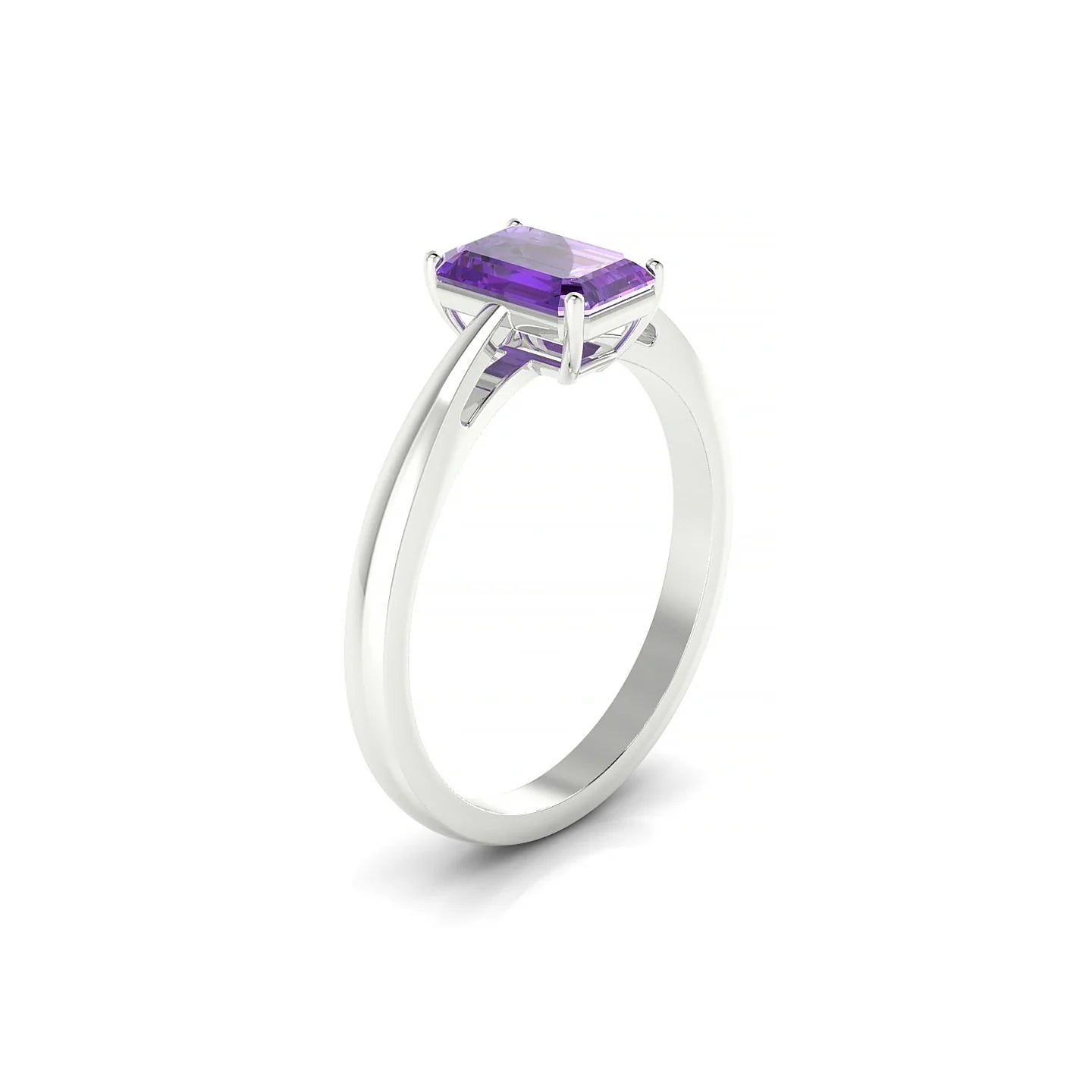 Zenith | 18k White Gold 7 x 5 mm Emerald Amethyst Ring