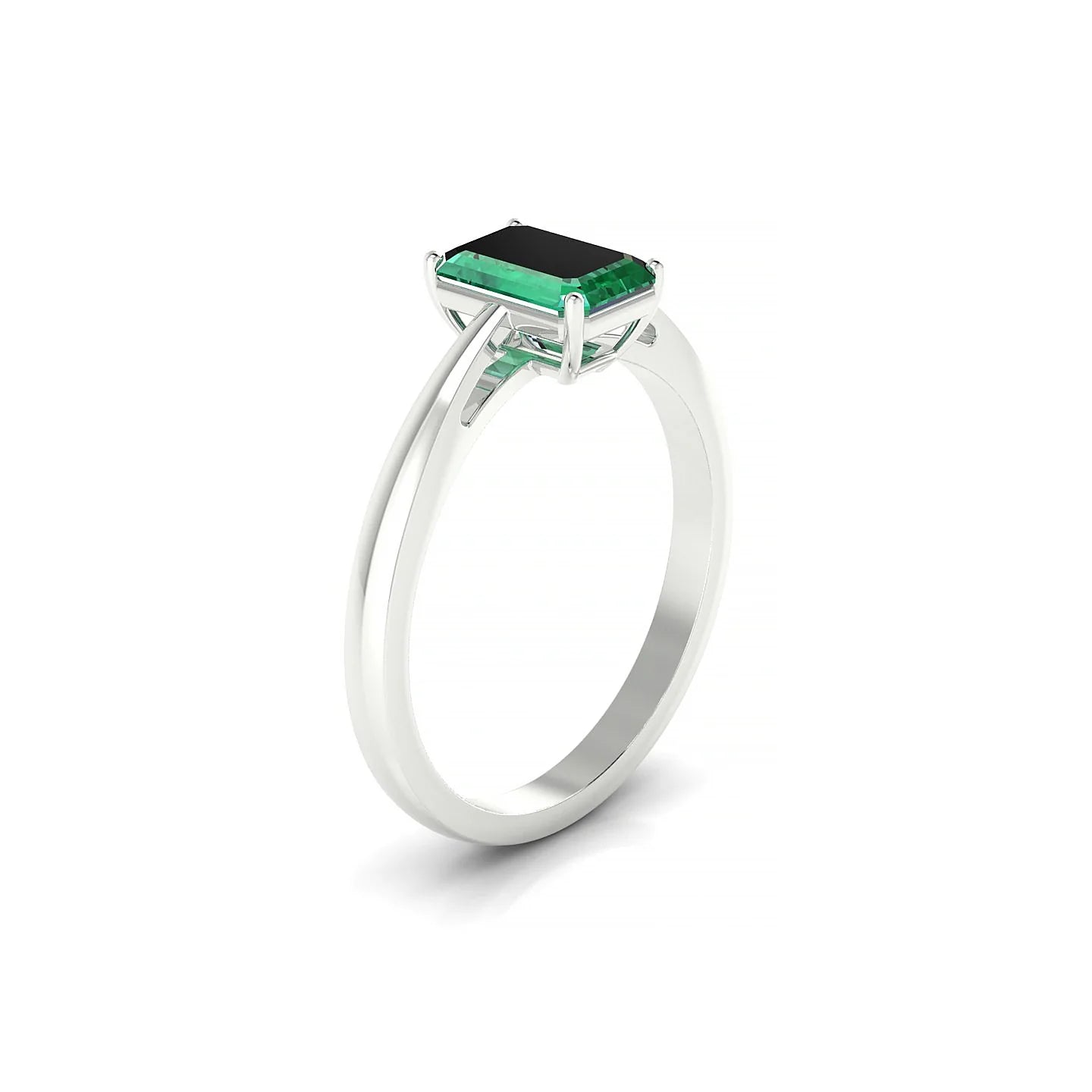 Zenith | 18k White Gold 7 x 5 mm Emerald Emerald Ring