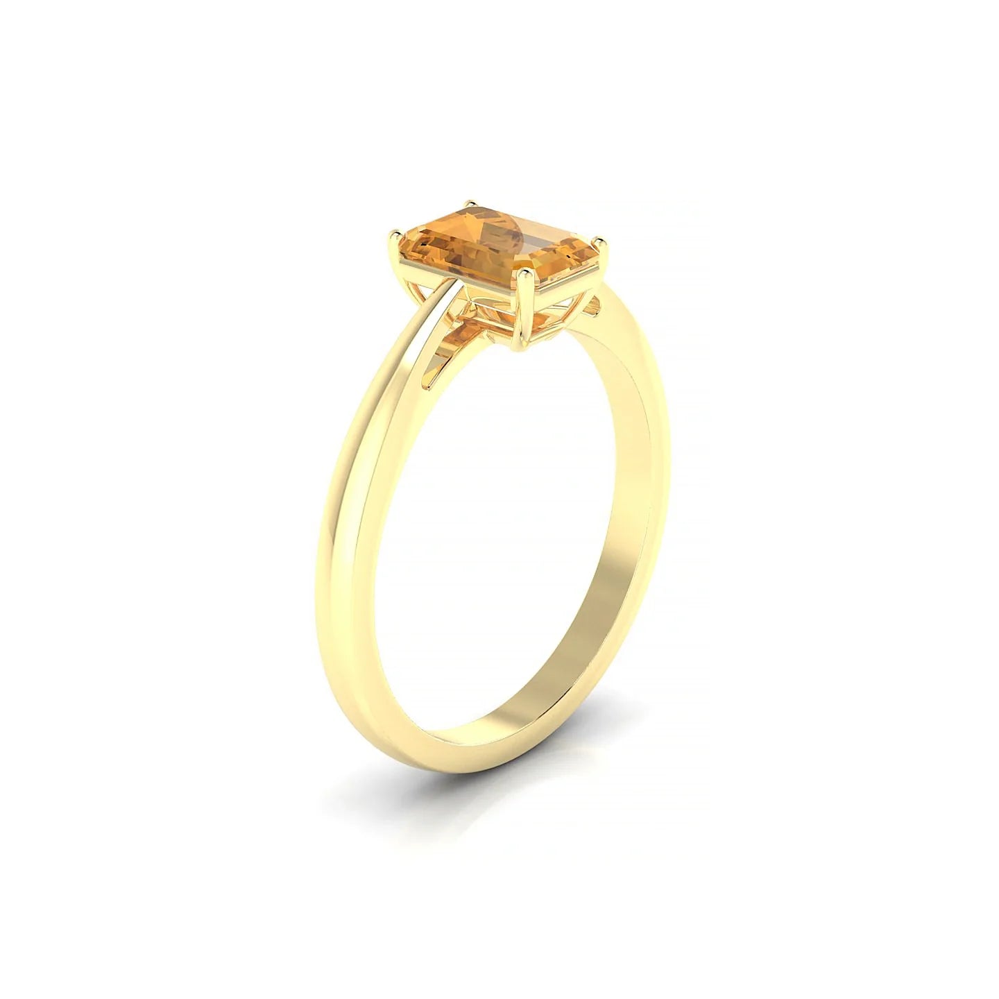Zenith | 18k Yellow Gold 7 x 5 mm Emerald Citrine Ring