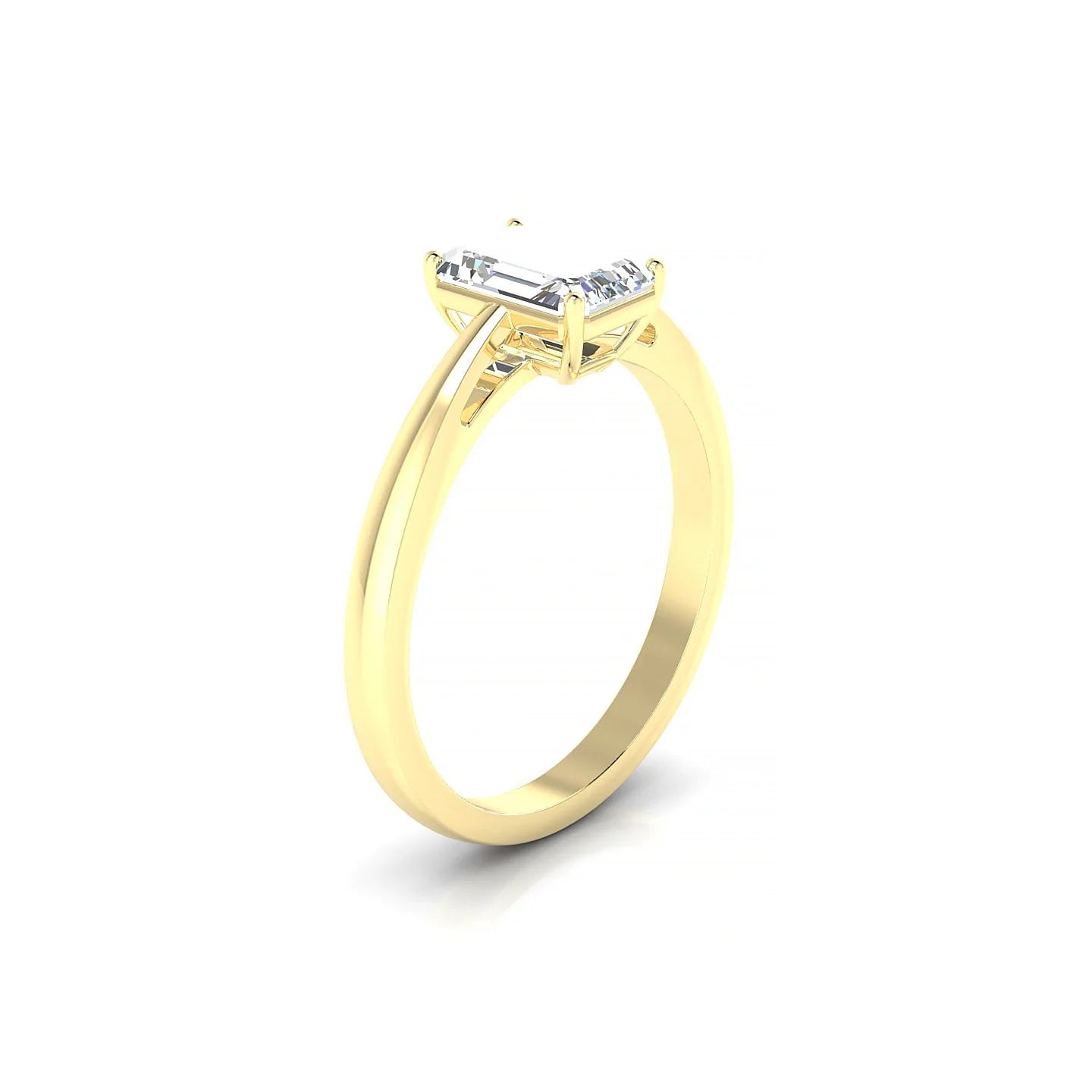 Zenith | 18k Yellow Gold 7 x 5 mm Emerald Diamond Ring