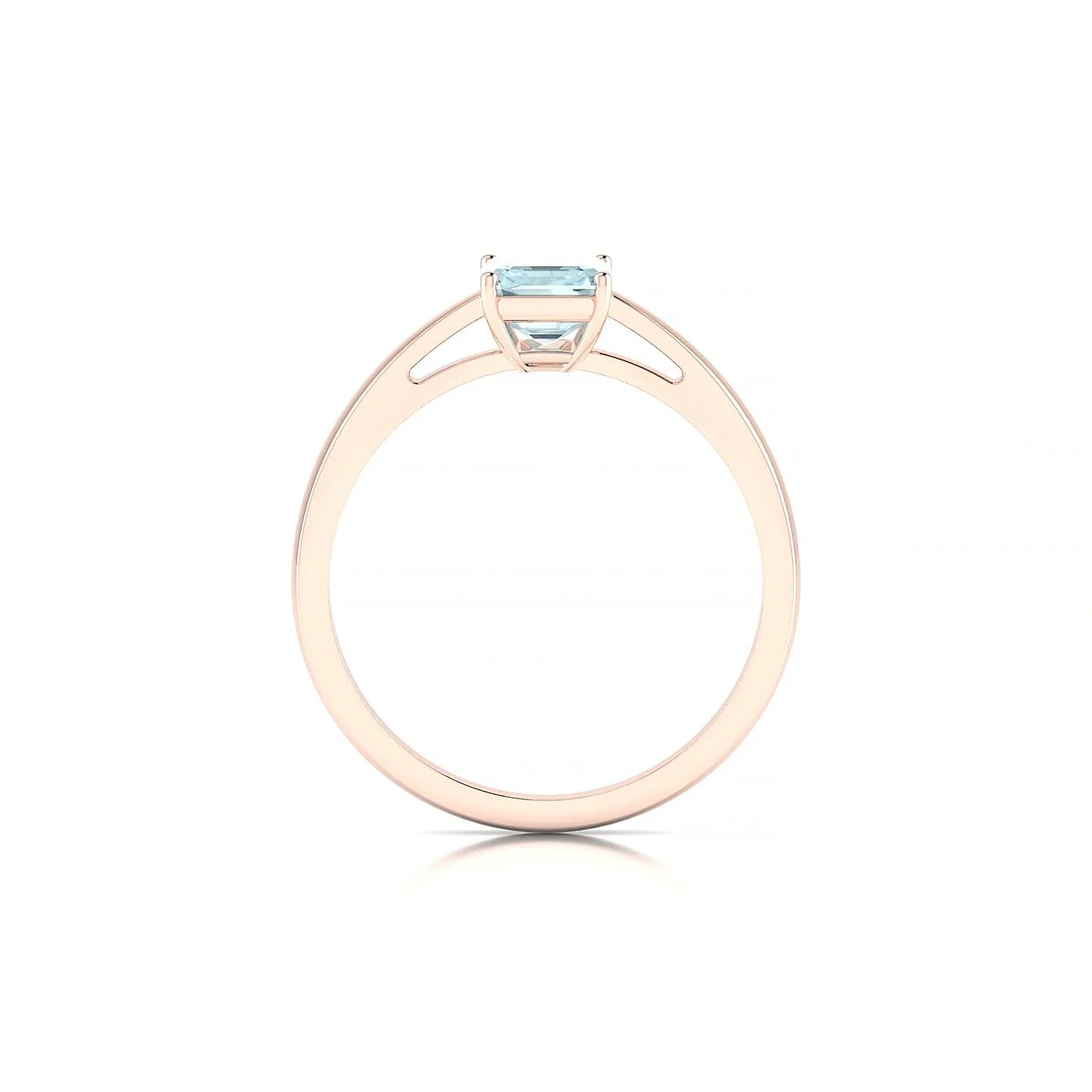 Zenith | 18k Rose Gold 7 x 5 mm Emerald Aquamarine Ring
