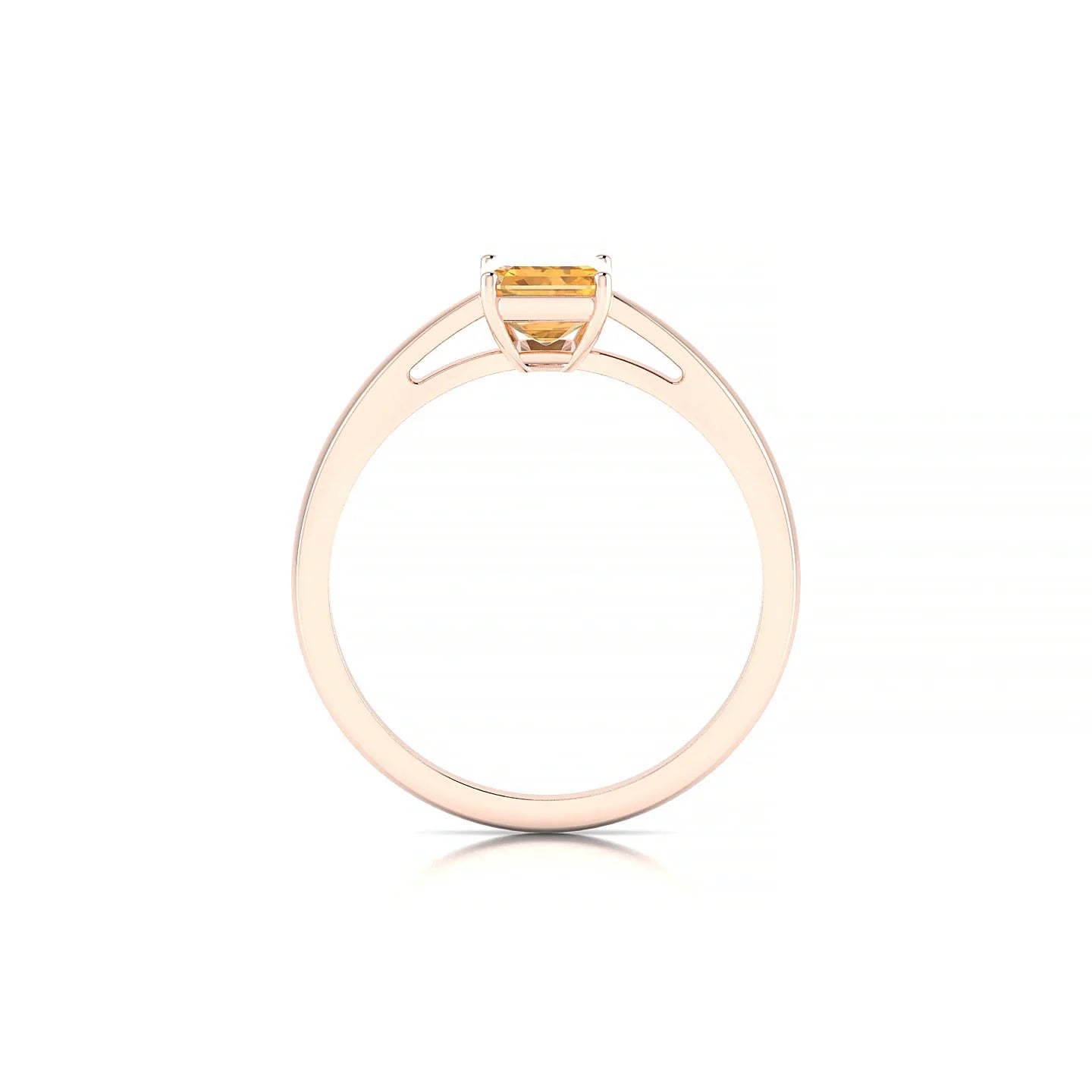 Zenith | 18k Rose Gold 7 x 5 mm Emerald Citrine Ring
