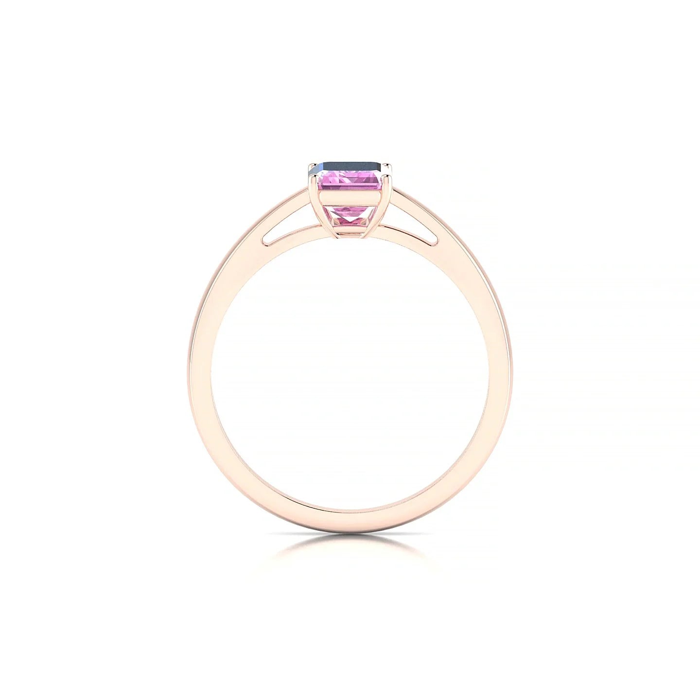 Zenith | 18k Rose Gold 7 x 5 mm Emerald Pink Sapphire Ring