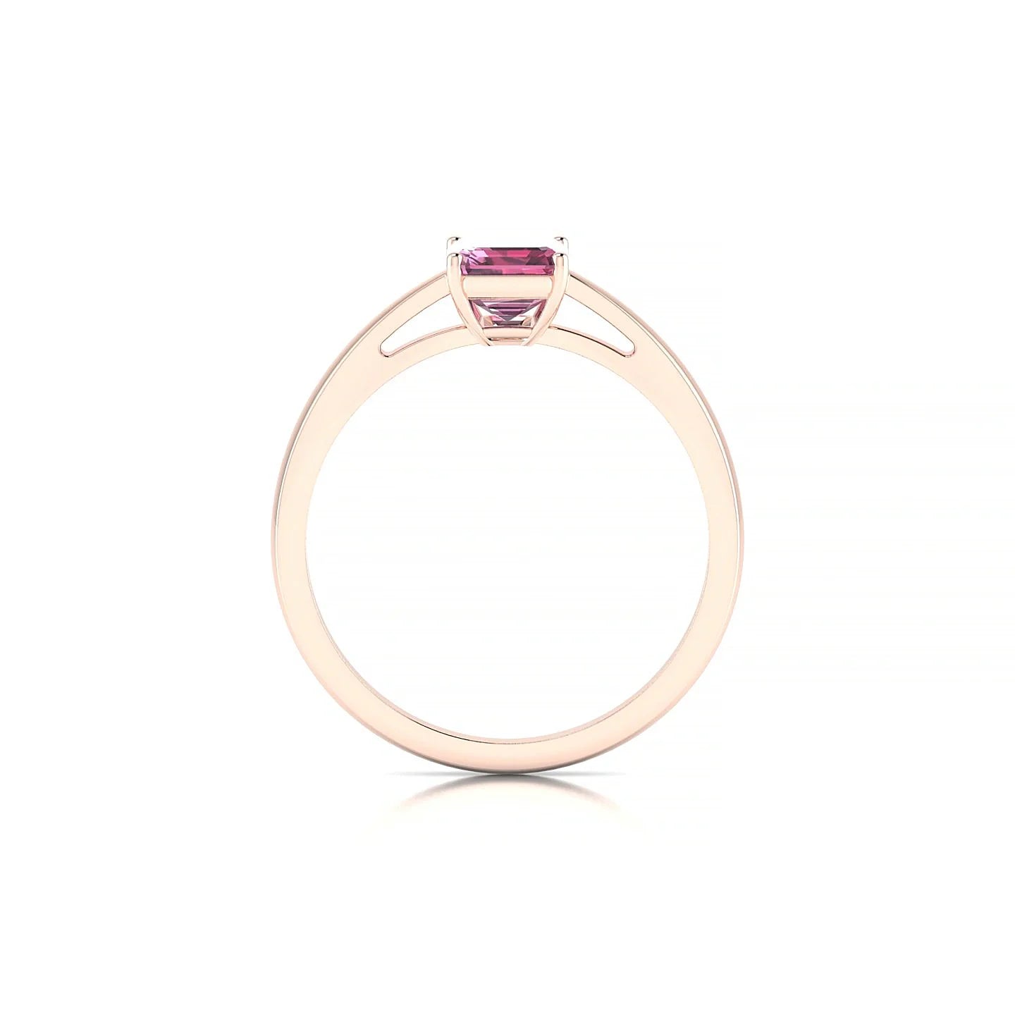 Zenith | 18k Rose Gold 7 x 5 mm Emerald Rhodolite Ring