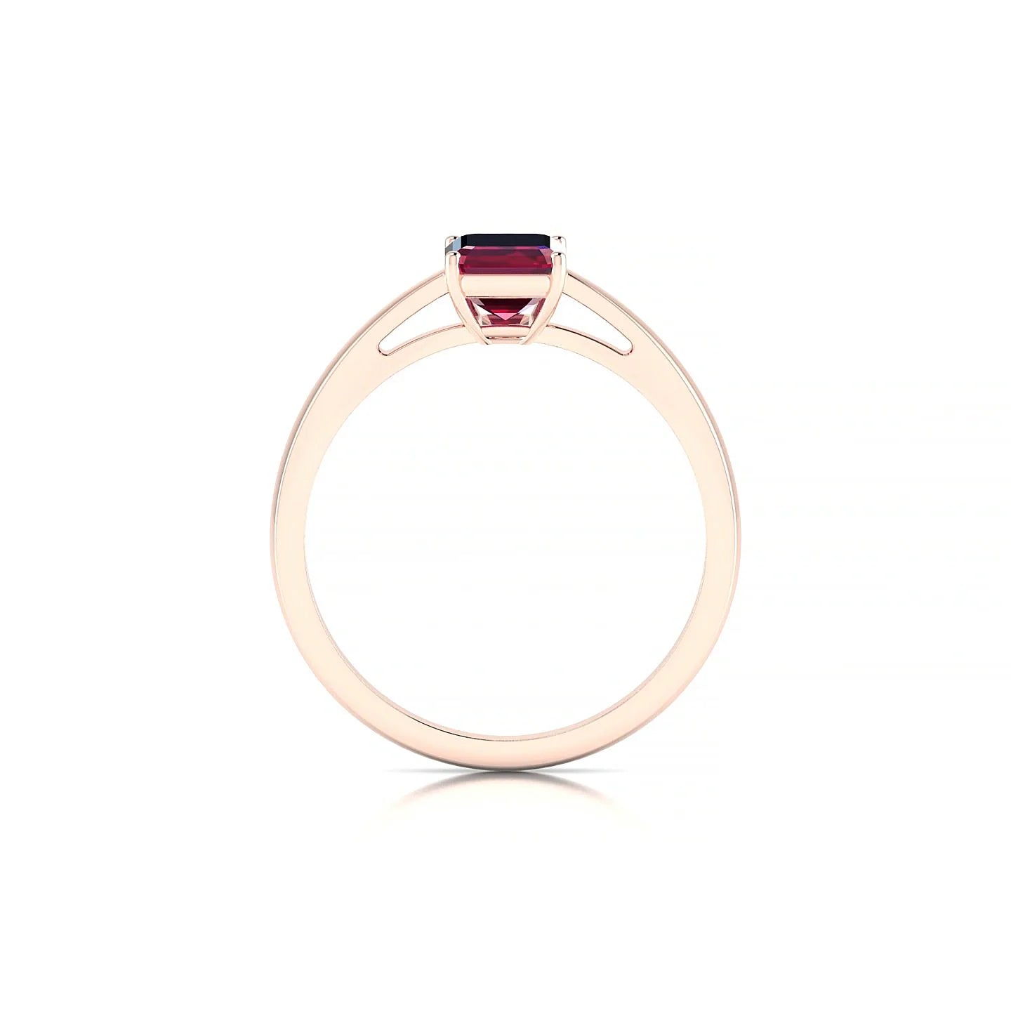 Zenith | 18k Rose Gold 7 x 5 mm Emerald Ruby Ring