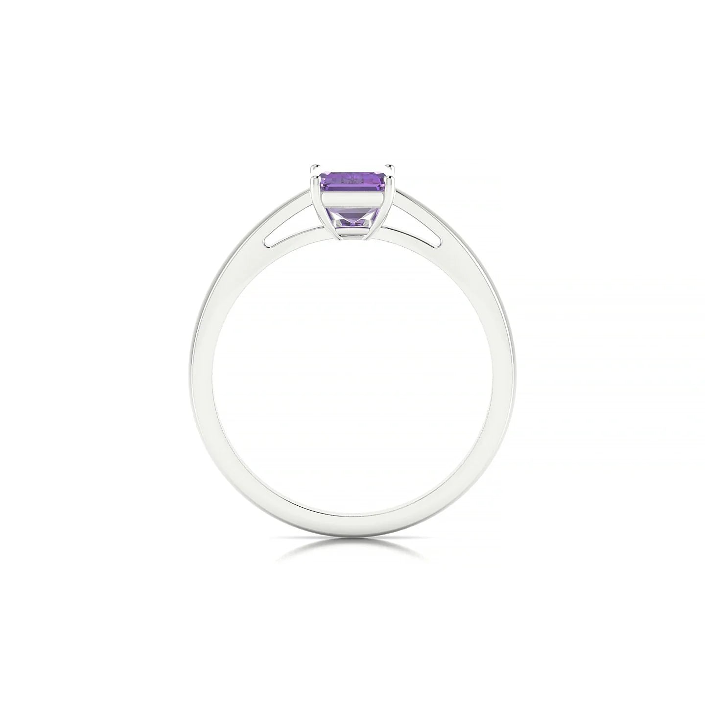 Zenith | 18k White Gold 7 x 5 mm Emerald Amethyst Ring