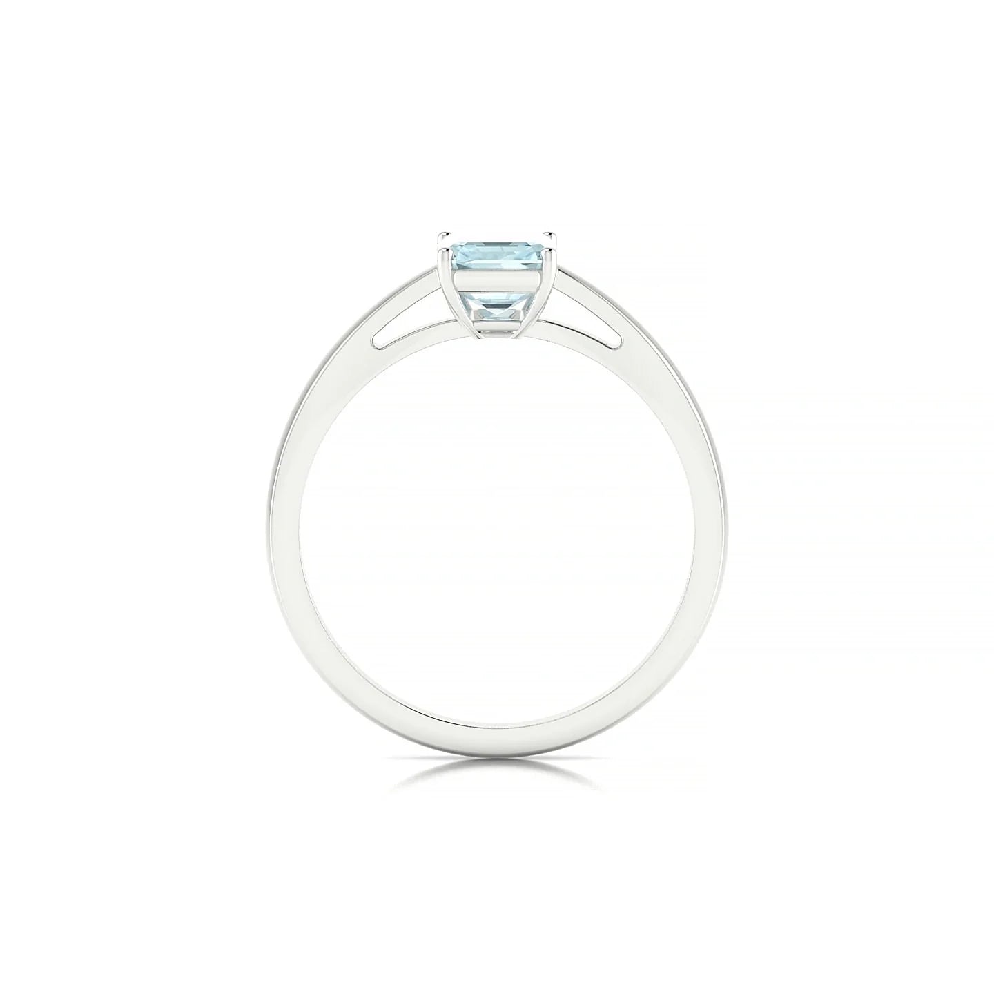 Zenith | 18k White Gold 7 x 5 mm Emerald Aquamarine Ring