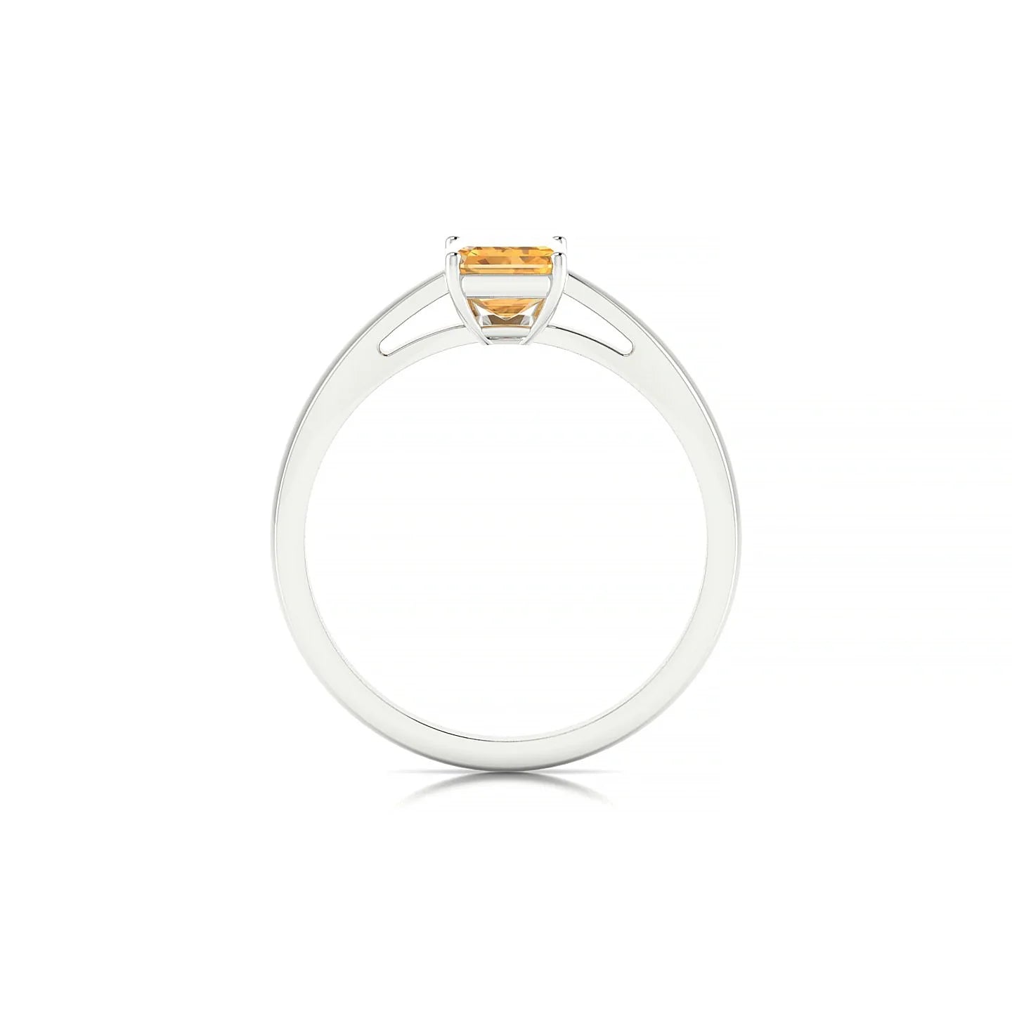 Zenith | 18k White Gold 7 x 5 mm Emerald Citrine Ring