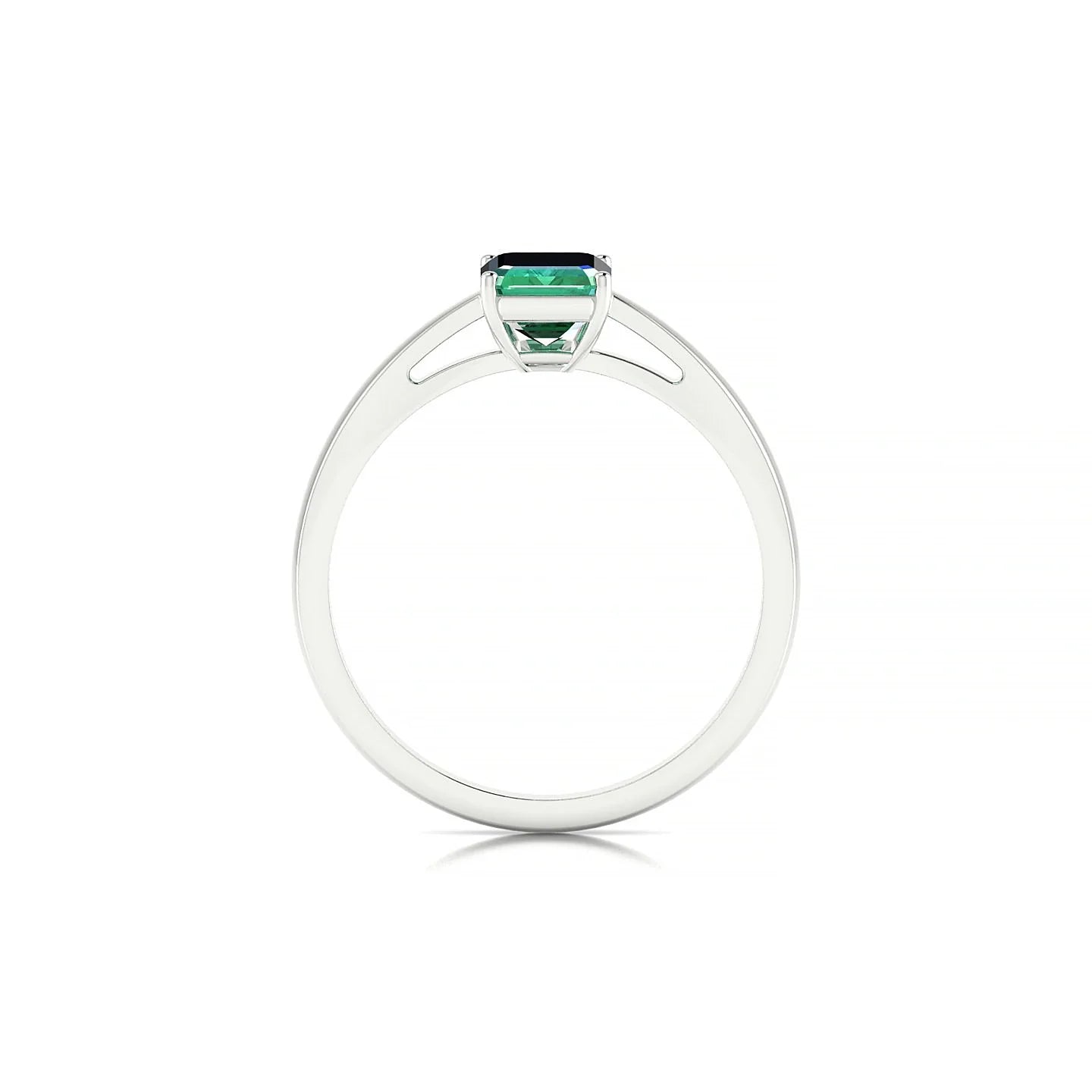 Zenith | 18k White Gold 7 x 5 mm Emerald Emerald Ring