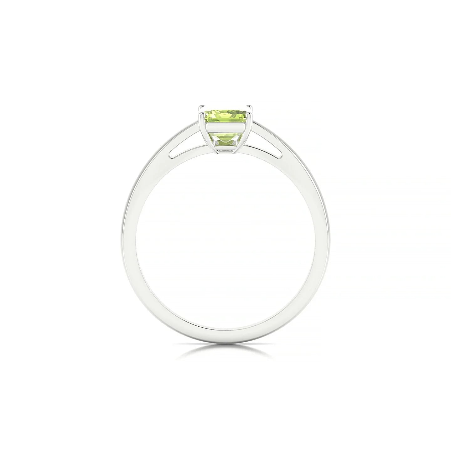 Zenith | 18k White Gold 7 x 5 mm Emerald Peridot Ring
