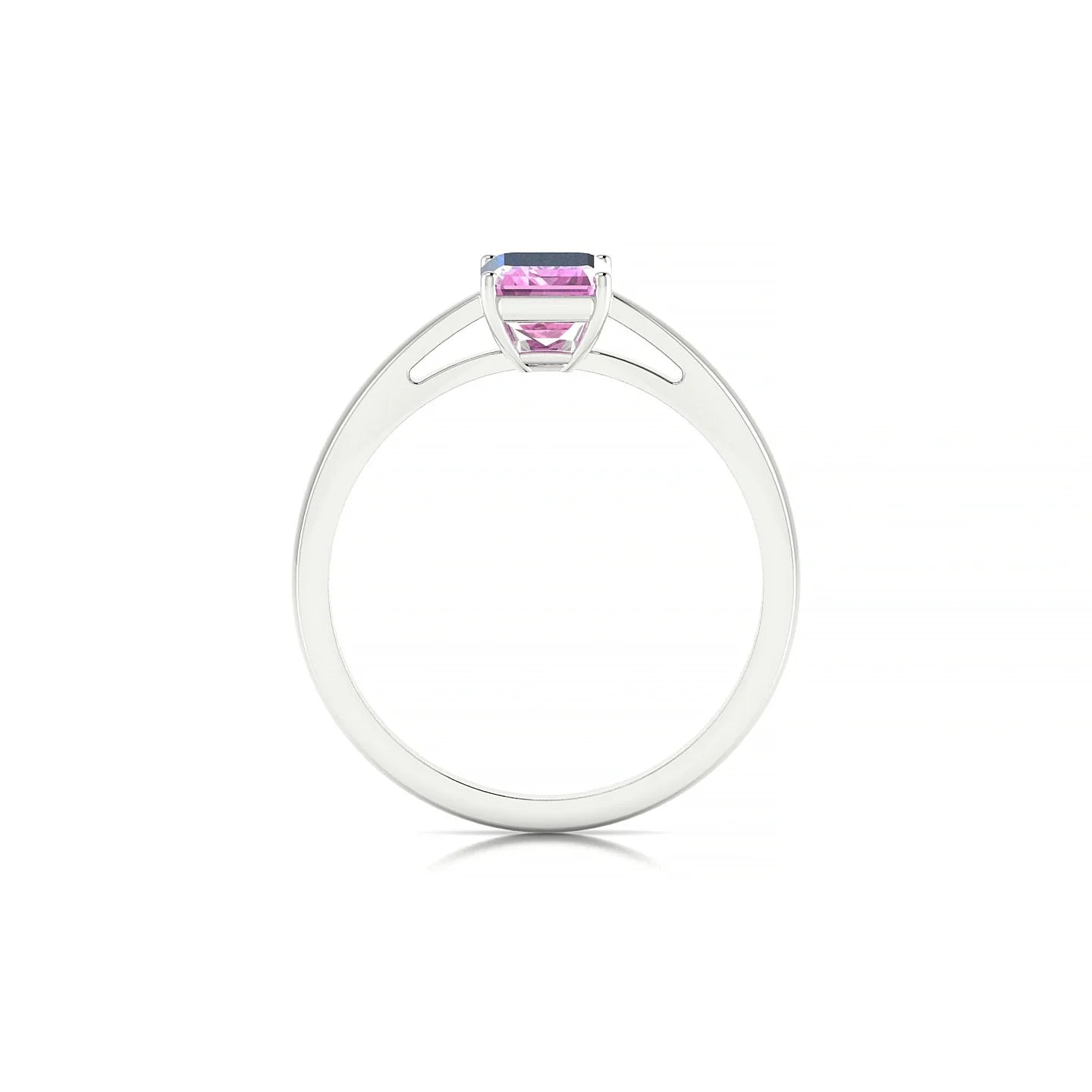 Zenith | 18k White Gold 7 x 5 mm Emerald Pink Sapphire Ring