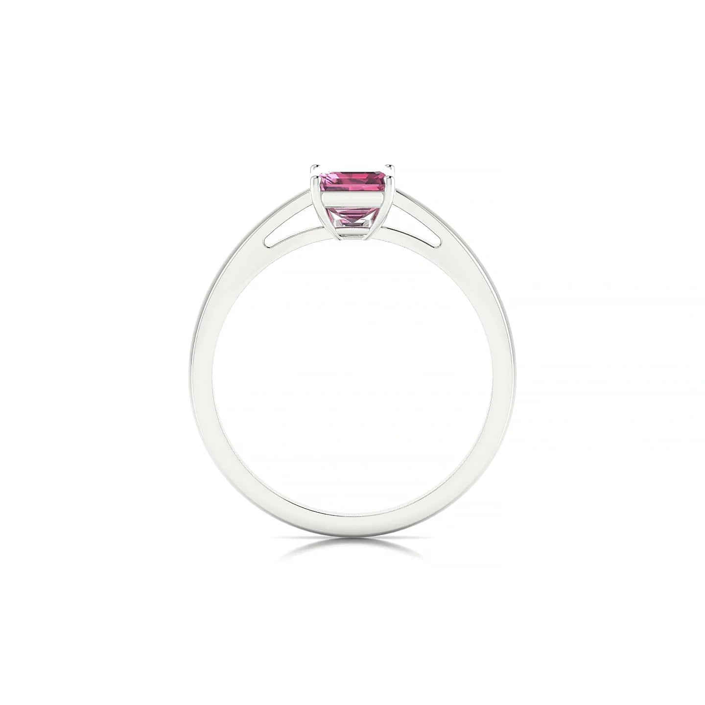 Zenith | 18k White Gold 7 x 5 mm Emerald Rhodolite Ring