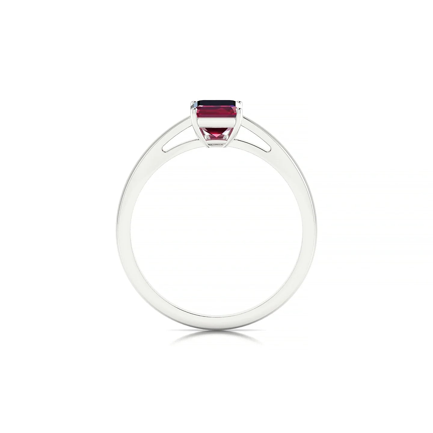 Zenith | 18k White Gold 7 x 5 mm Emerald Ruby Ring