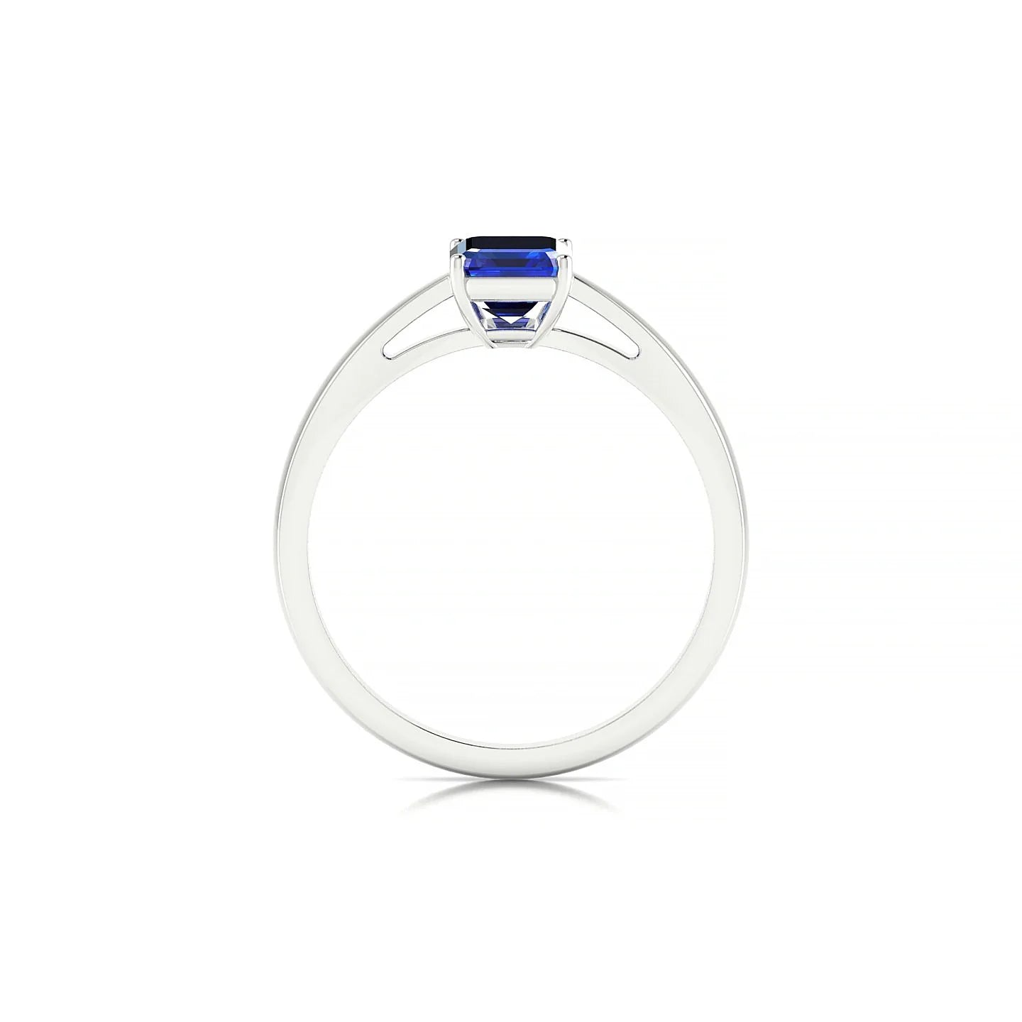 Zenith | 18k White Gold 7 x 5 mm Emerald Sapphire Ring