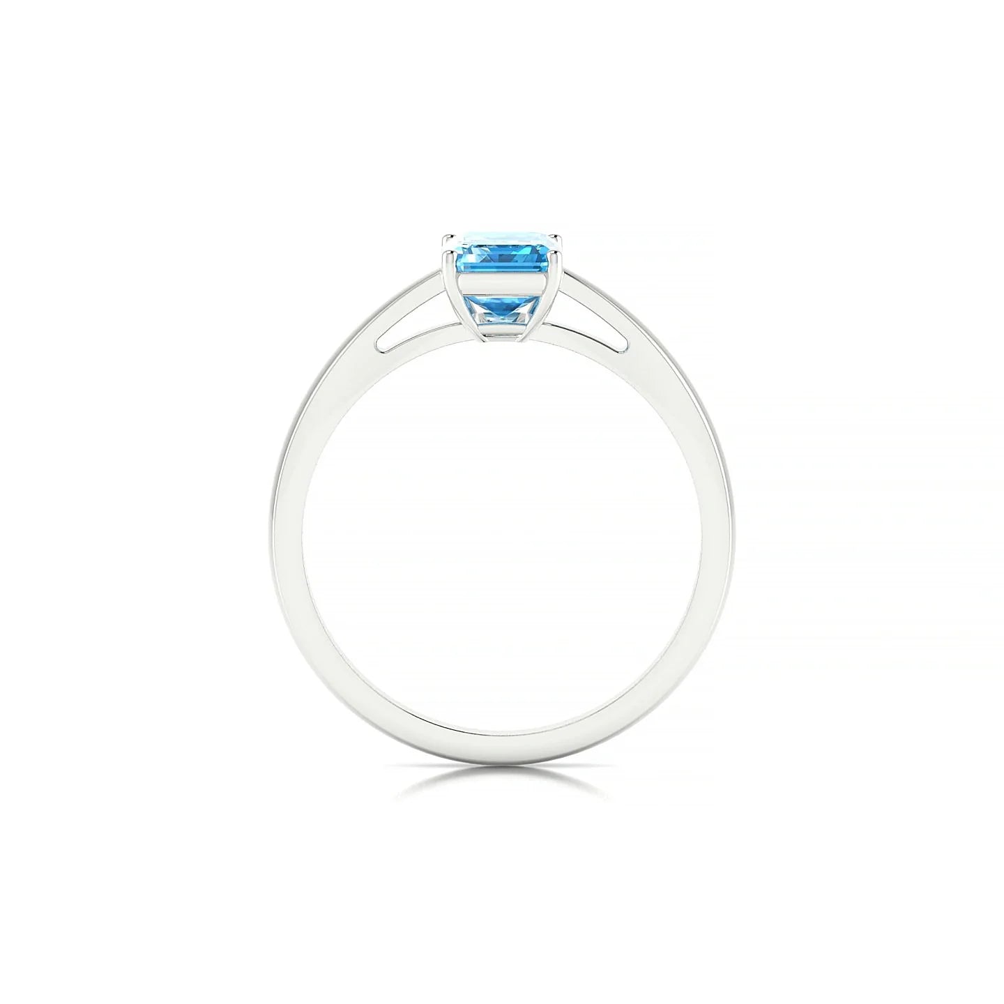 Zenith | 18k White Gold 7 x 5 mm Emerald Topaz Ring