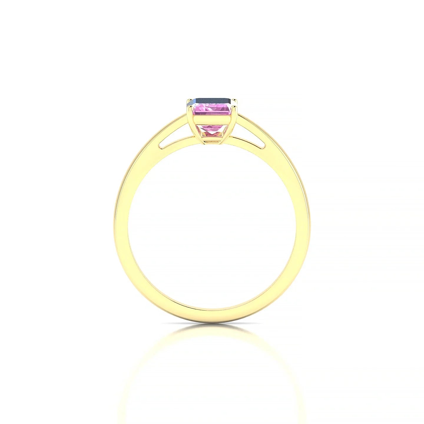 Zenith | 18k Yellow Gold 7 x 5 mm Emerald Pink Sapphire Ring