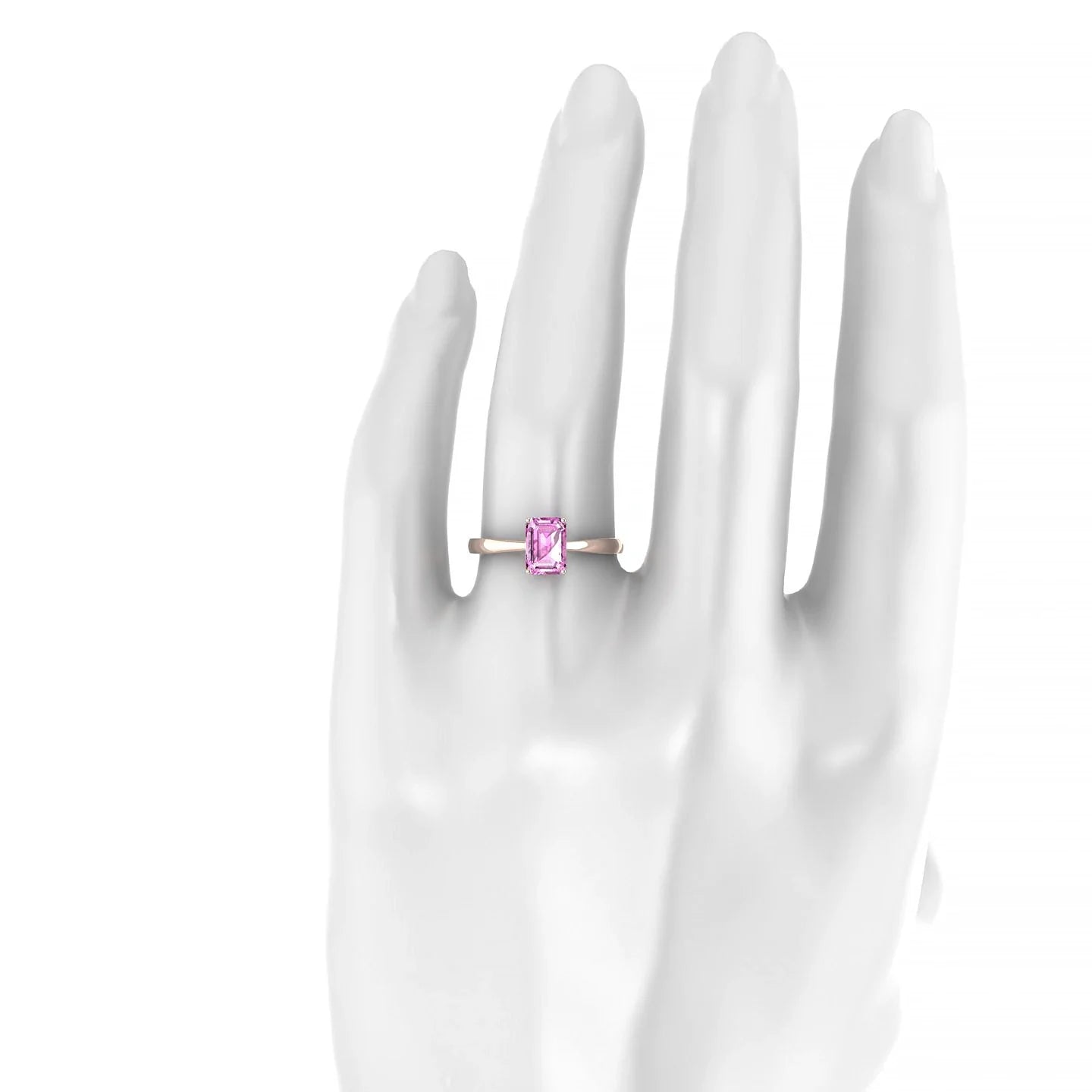 Zenith | 18k Rose Gold 7 x 5 mm Emerald Pink Sapphire Ring