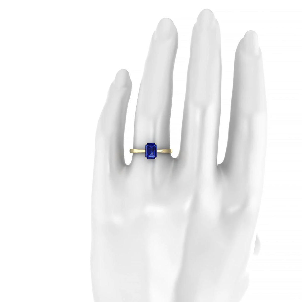 Zenith | 18k Yellow Gold 7 x 5 mm Emerald Sapphire Ring