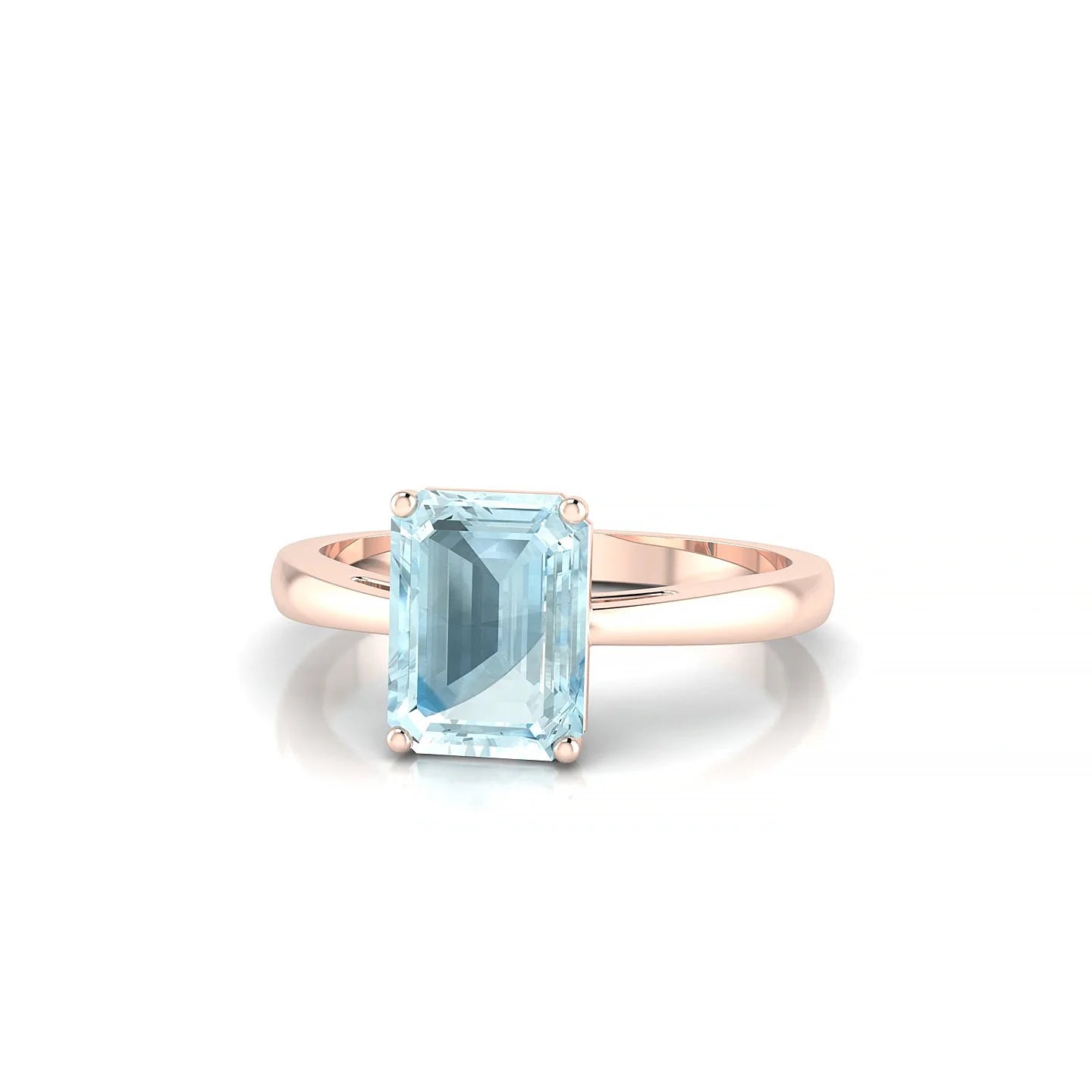 Zenith | 18k Rose Gold 8 x 6 mm Emerald Aquamarine Ring